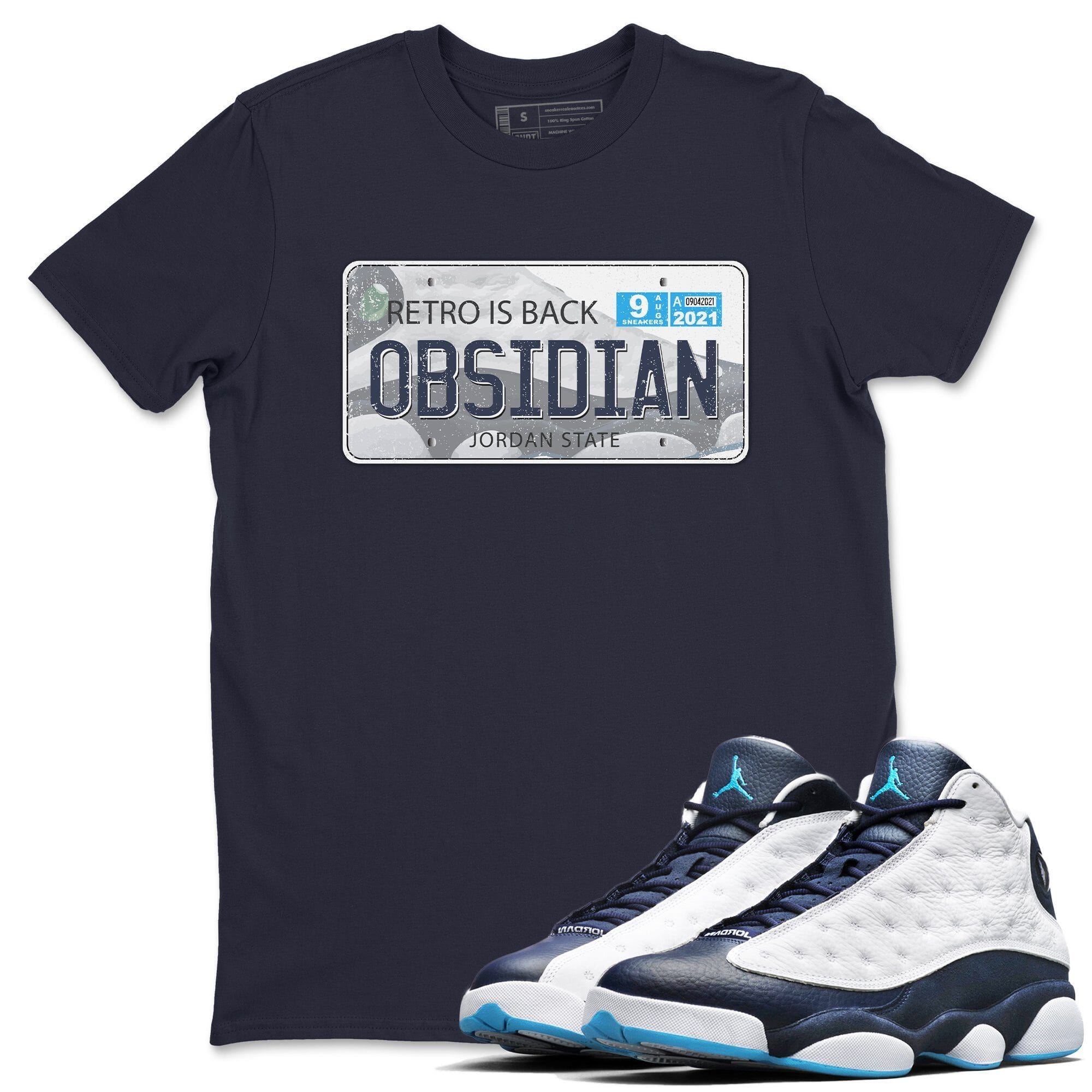 Jordan 13 Obsidian Shirt To Match Jordans Jordan Plate Sneaker Tees Jordan 13 Obsidian Drip Gear Zone Sneaker Matching Clothing Unisex Shirts