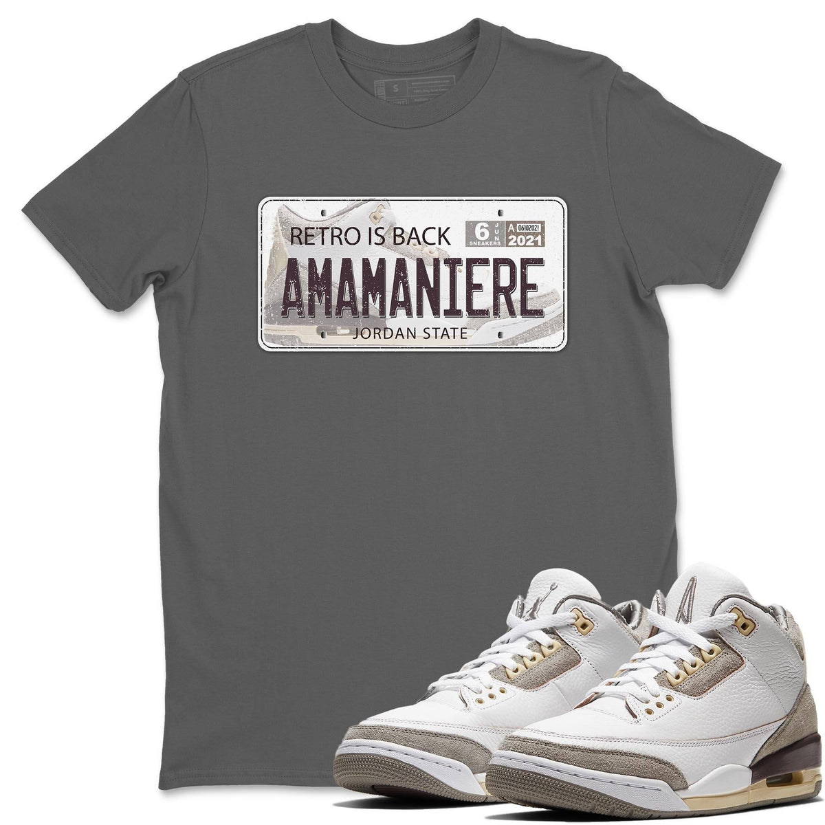 Jordan 3 A Ma Maniere Shirt To Match Jordans Jordan Plate Sneaker Tees Jordan 3 A Ma Maniere Drip Gear Zone Sneaker Matching Clothing Unisex Shirts