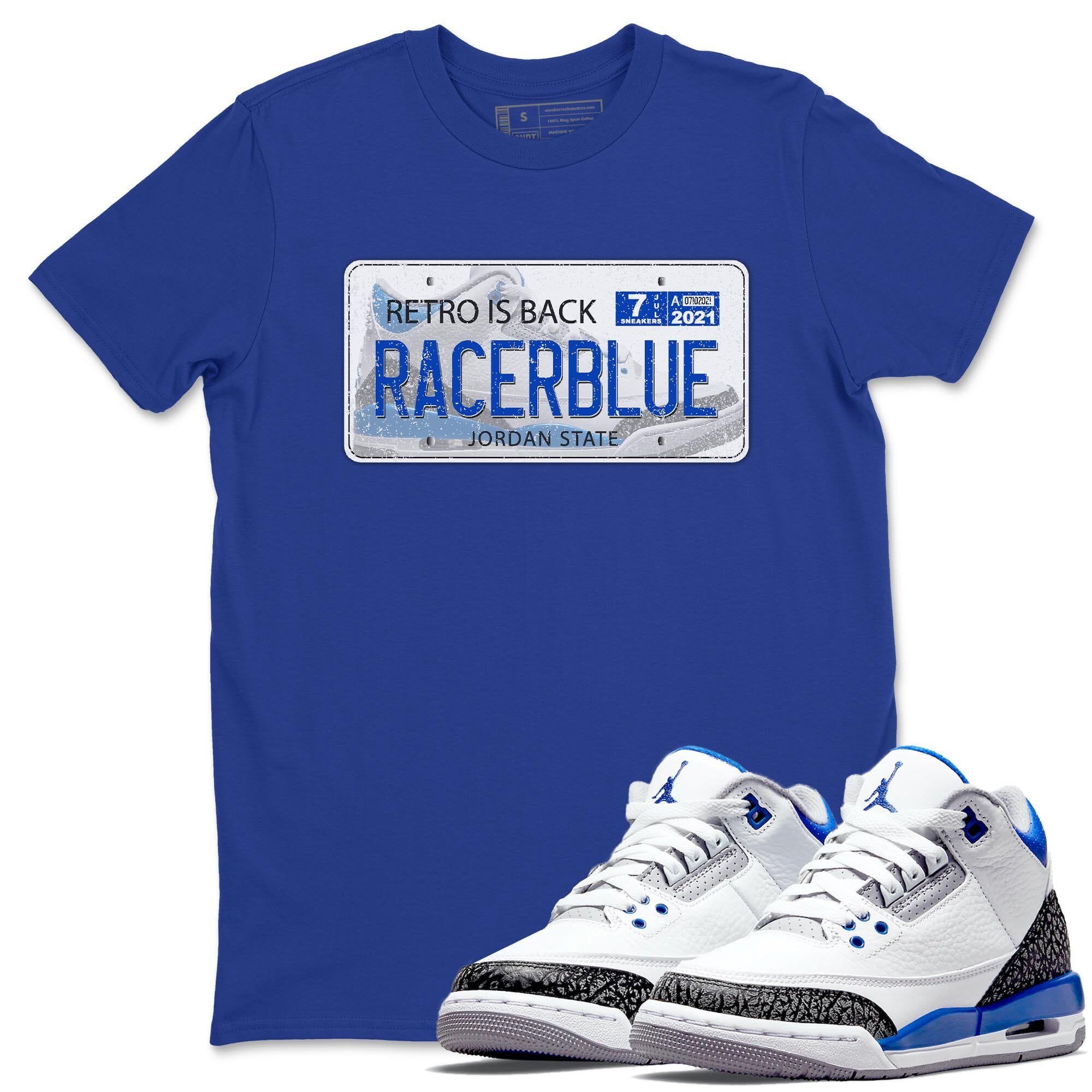 Jordan 3 Racer Blue Shirt To Match Jordans Jordan Plate Sneaker Tees Jordan 3 Racer Blue Drip Gear Zone Sneaker Matching Clothing Unisex Shirts