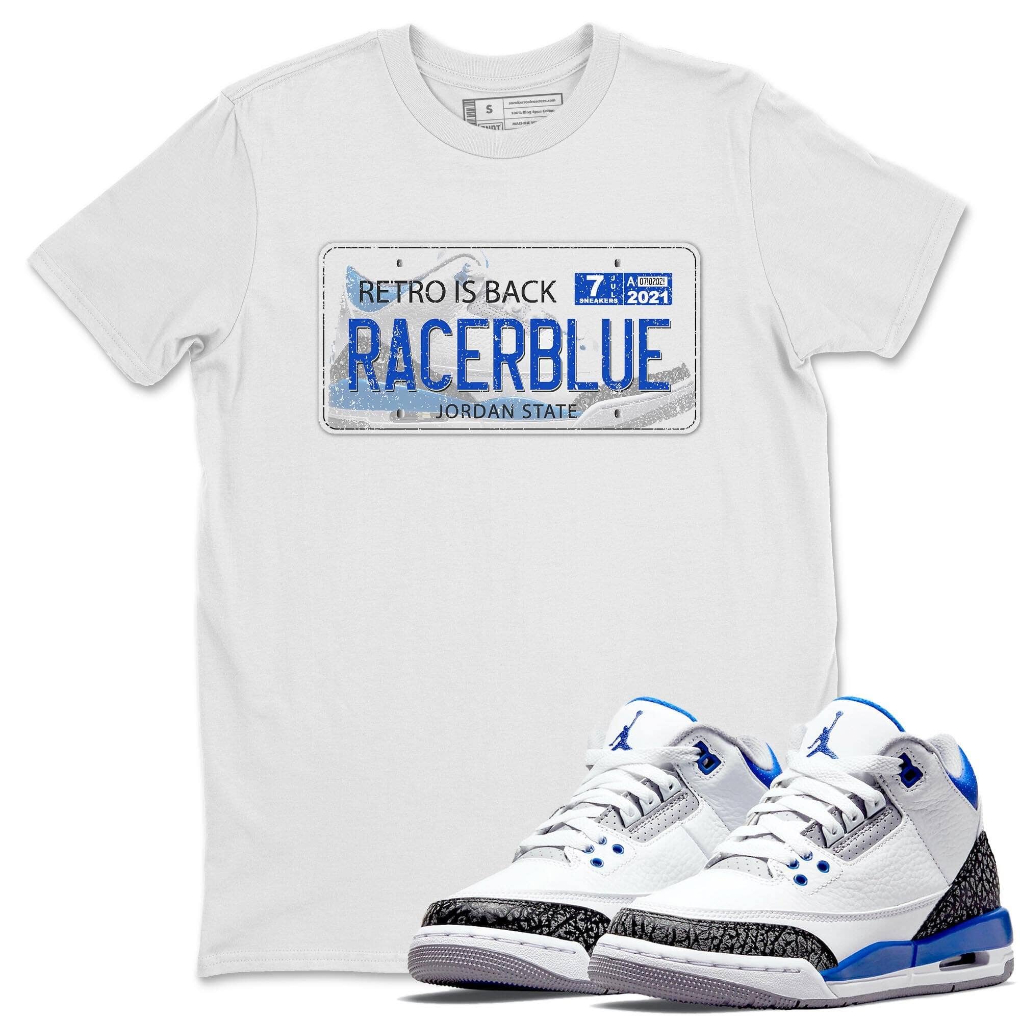 Jordan 3 Racer Blue Shirt To Match Jordans Jordan Plate Sneaker Tees Jordan 3 Racer Blue Drip Gear Zone Sneaker Matching Clothing Unisex Shirts