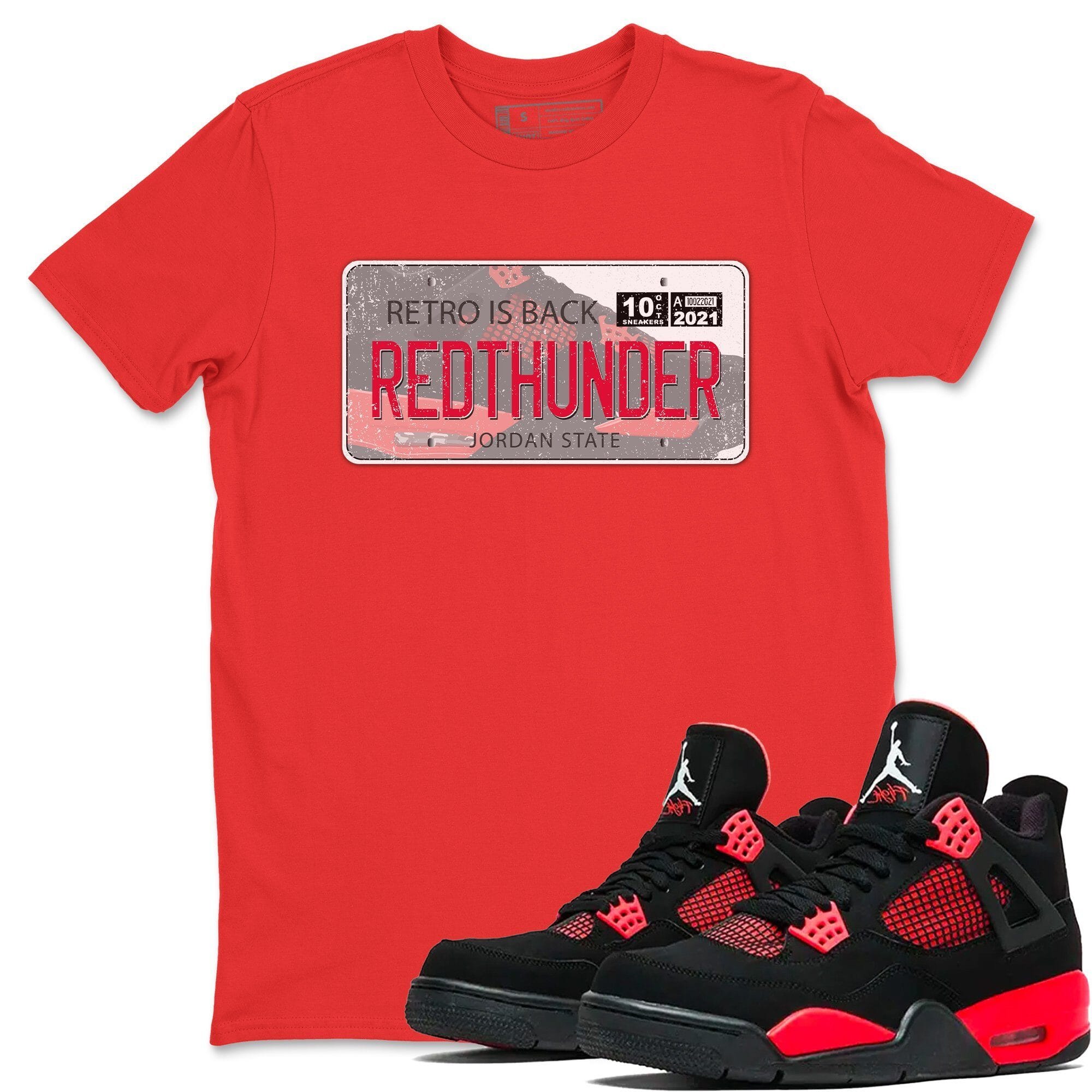 Jordan 4 Red Thunder Shirt To Match Jordans Jordan Plate Sneaker Tees Jordan 4 Red Thunder Drip Gear Zone Sneaker Matching Clothing Unisex Shirts