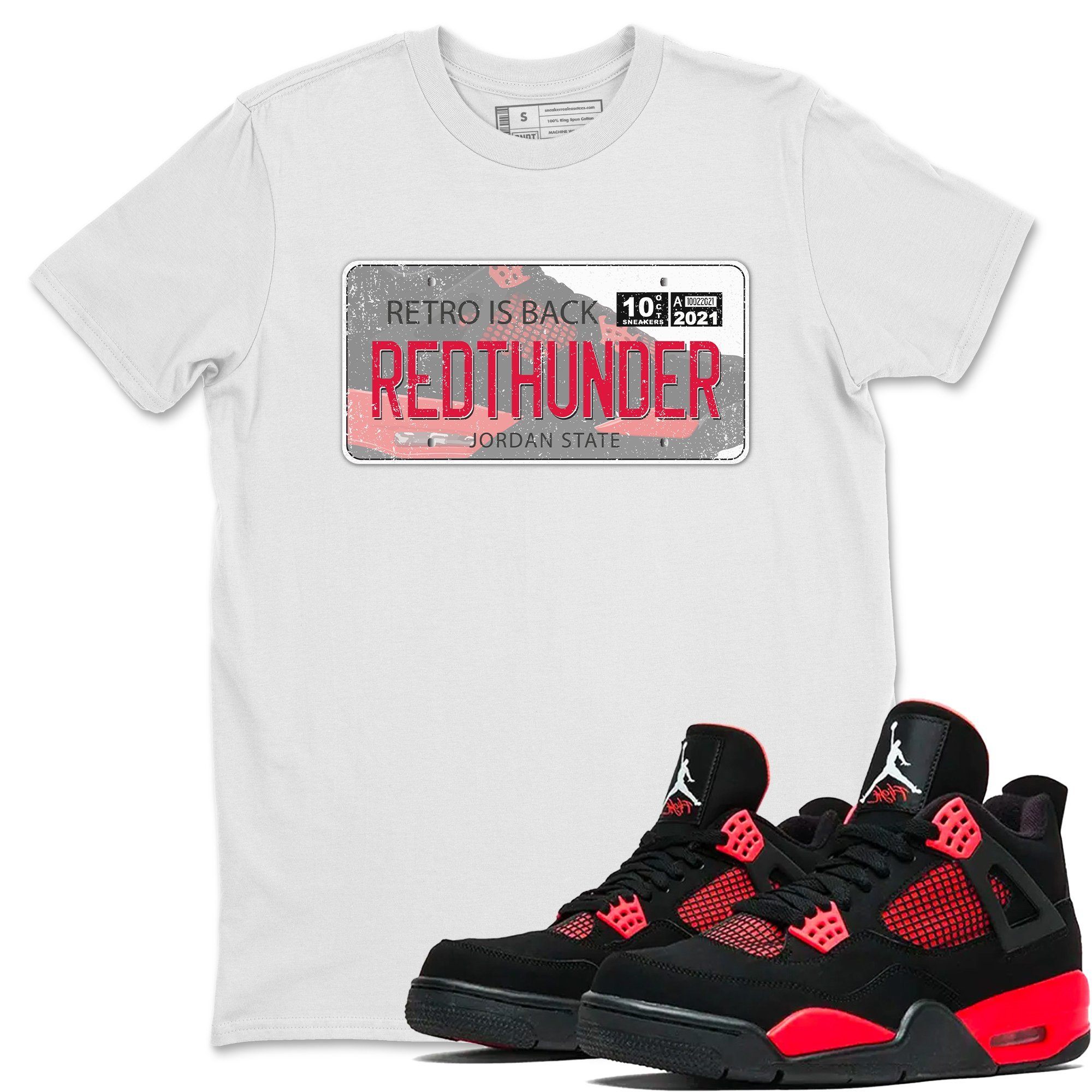 Jordan 4 Red Thunder Shirt To Match Jordans Jordan Plate Sneaker Tees Jordan 4 Red Thunder Drip Gear Zone Sneaker Matching Clothing Unisex Shirts