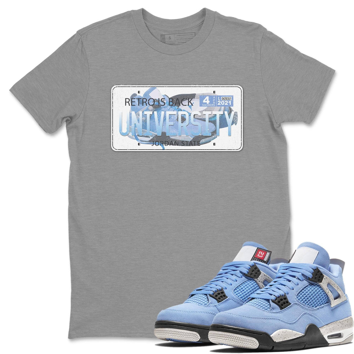 Jordan 4 University Blue Shirt To Match Jordans Jordan Plate Sneaker Tees Jordan 4 University Blue Drip Gear Zone Sneaker Matching Clothing Unisex Shirts