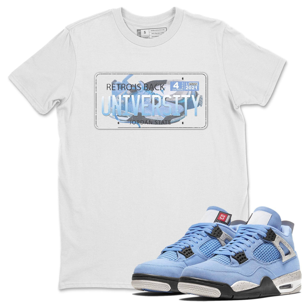 Jordan 4 University Blue Shirt To Match Jordans Jordan Plate Sneaker Tees Jordan 4 University Blue Drip Gear Zone Sneaker Matching Clothing Unisex Shirts
