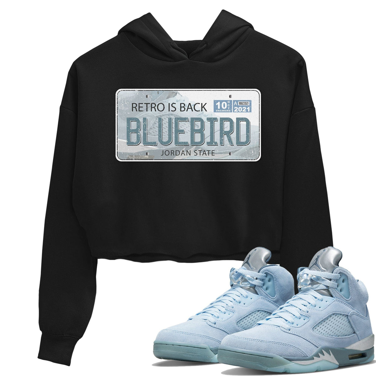 Jordan 5 Blue Bird Sneaker Matching T-Shirt Jordan Plate Sneaker Tees Jordan 5 Blue Bird Sneaker Release Tees Women's Shirts