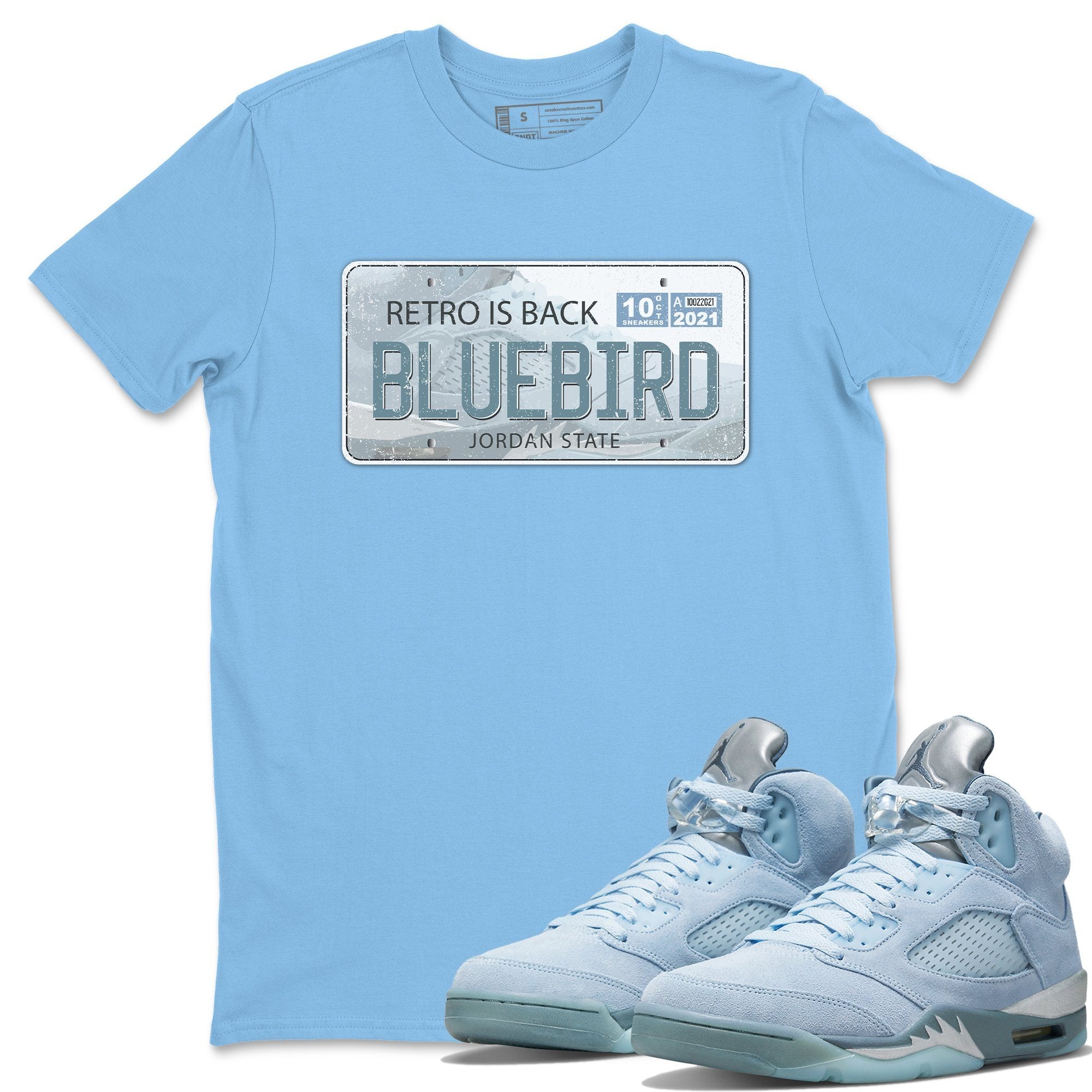 Jordan 5 Blue Bird Shirt To Match Jordans Jordan Plate Sneaker Tees Jordan 5 Blue Bird Drip Gear Zone Sneaker Matching Clothing Unisex Shirts