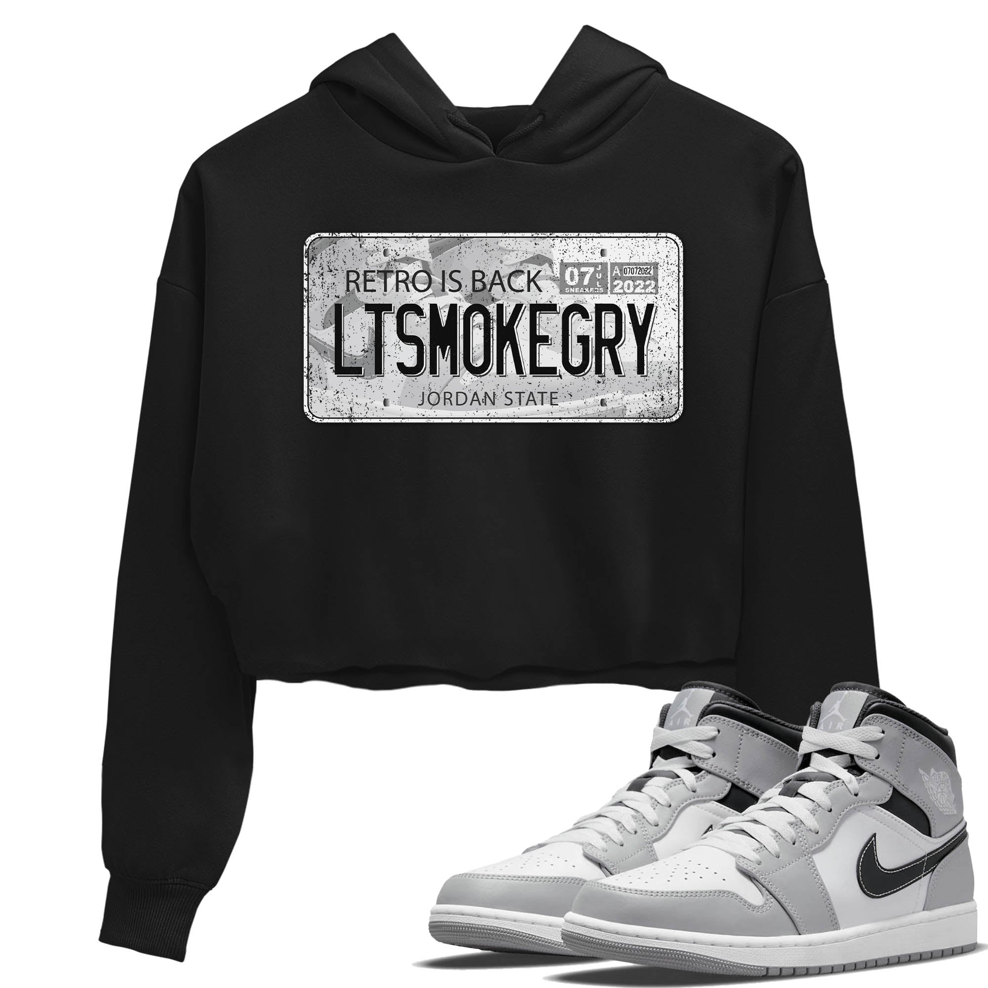 Jordan 1 Light Smoke Grey Sneaker Matching T-Shirt Jordan Plate Sneaker Tees Jordan 1 Light Smoke Grey Sneaker Release Tees Women's Shirts