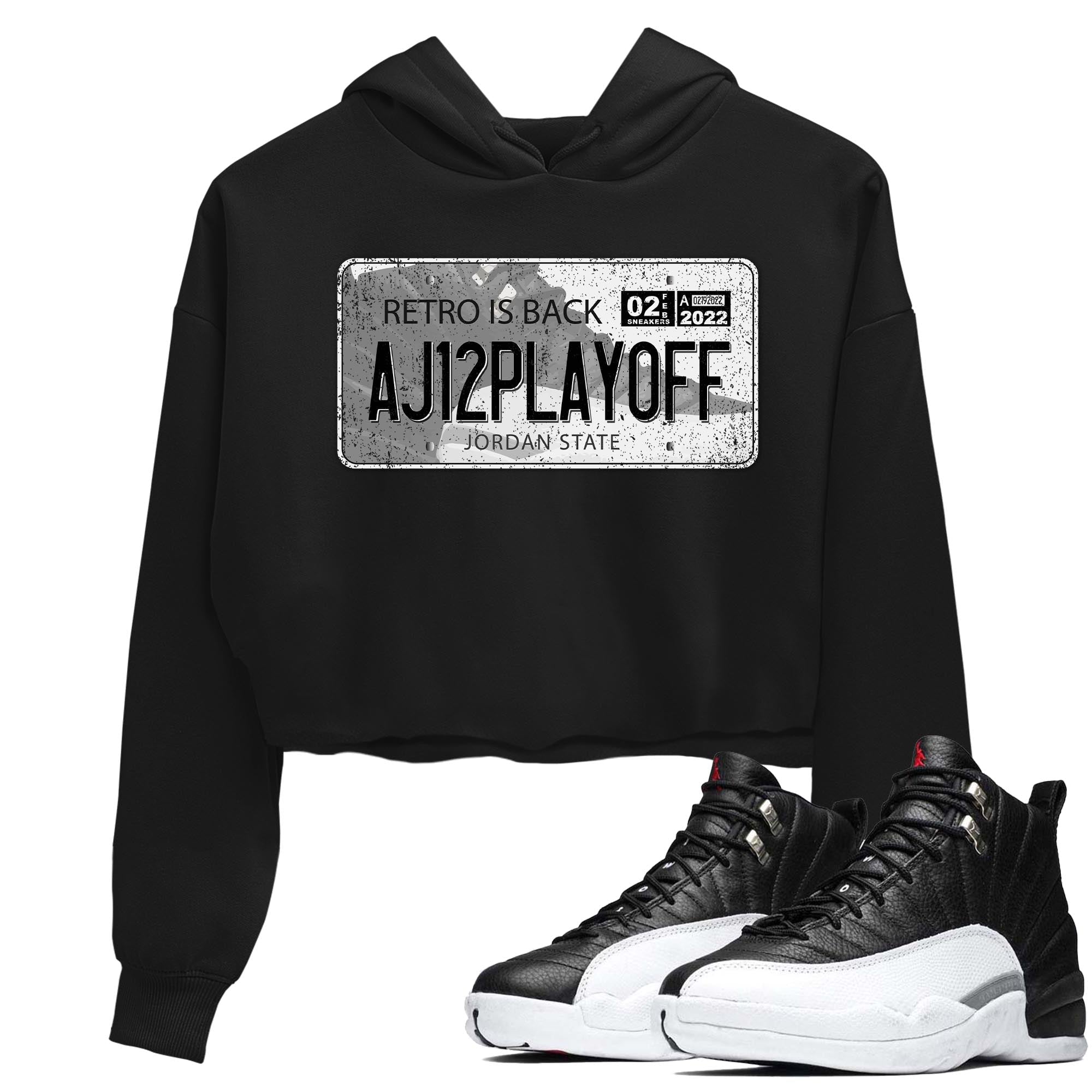 Jordan 12 Playoffs Sneaker Matching T-Shirt Jordan Plate Sneaker Tees Jordan 12 Playoffs Sneaker Release Tees Women's Shirts