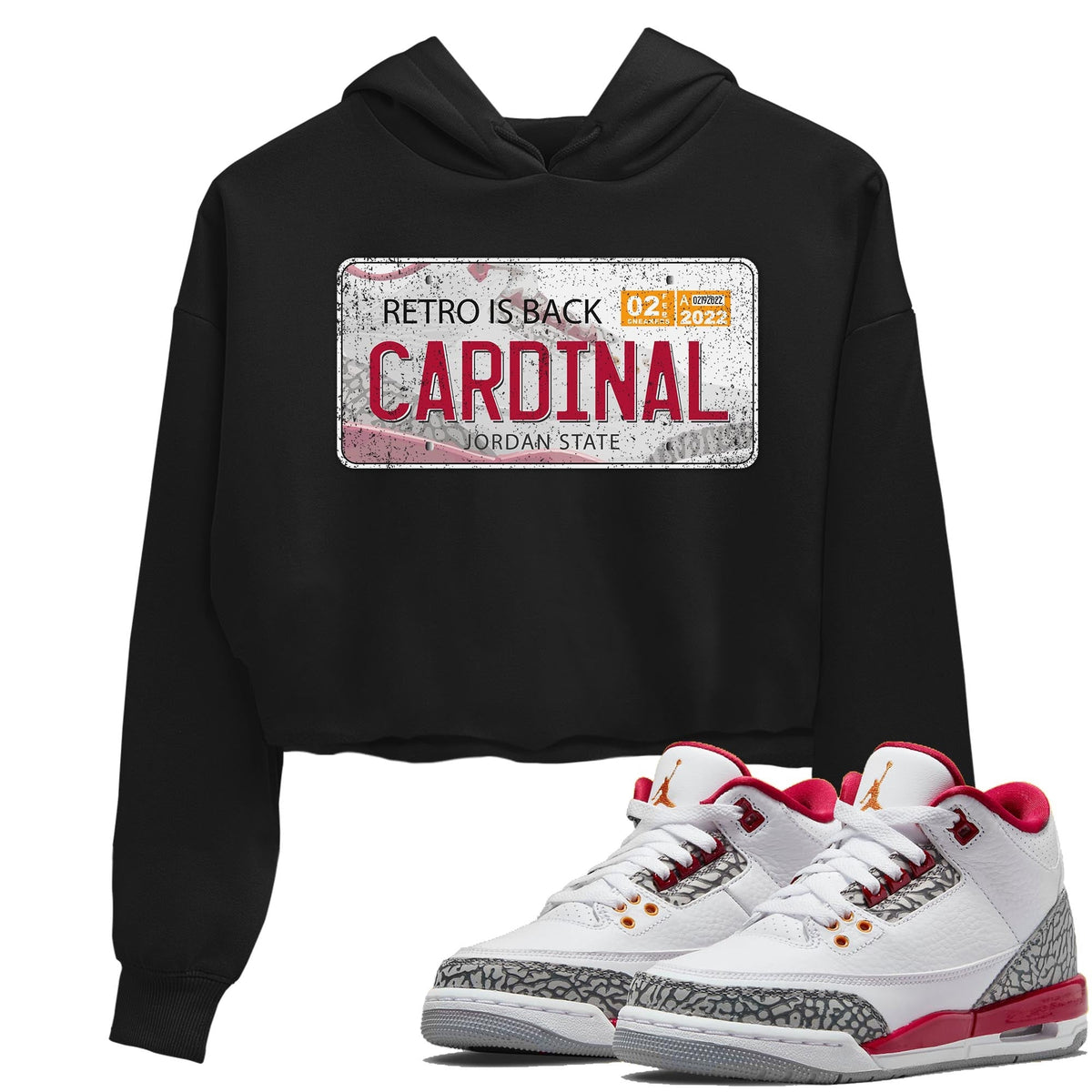 Jordan 3 Cardinal Sneaker Matching T-Shirt Jordan Plate Sneaker Tees Jordan 3 Cardinal Sneaker Release Tees Women's Shirts