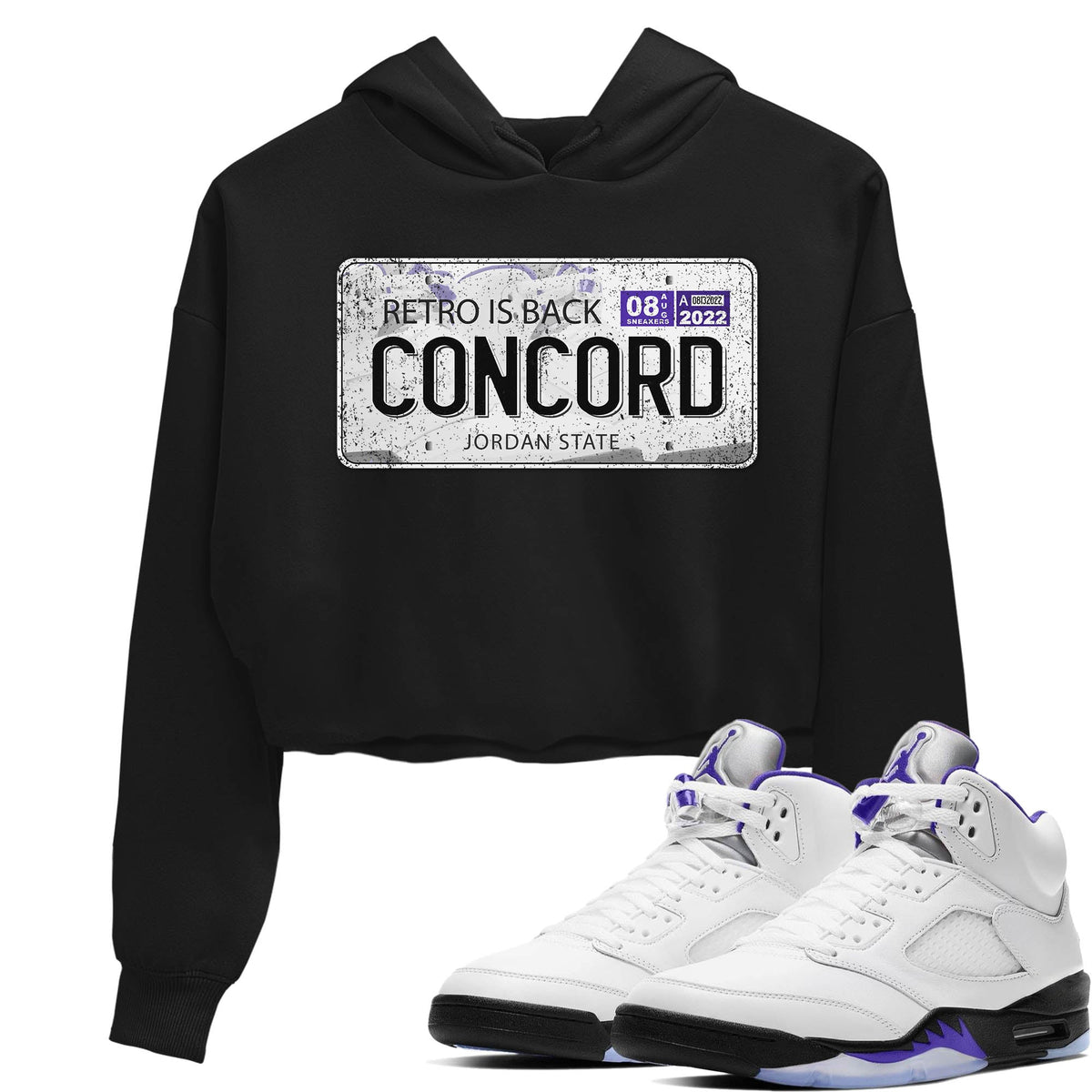 Jordan 5 Concord Sneaker Matching T-Shirt Jordan Plate Sneaker Tees Jordan 5 Concord Sneaker Release Tees Women's Shirts