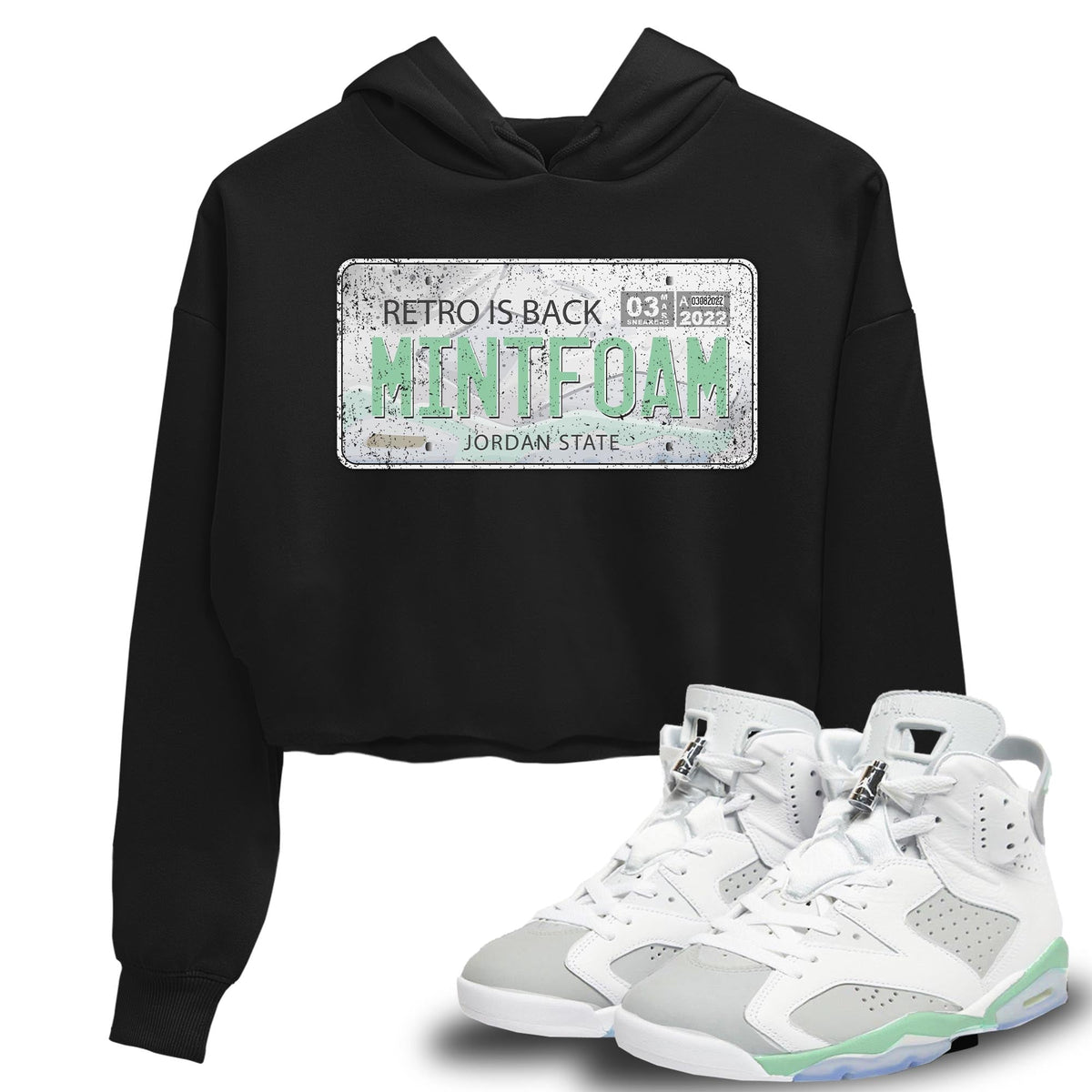 Jordan 6 Mint Foam Sneaker Matching T-Shirt Jordan Plate Sneaker Tees Jordan 6 Mint Foam Sneaker Release Tees Women's Shirts