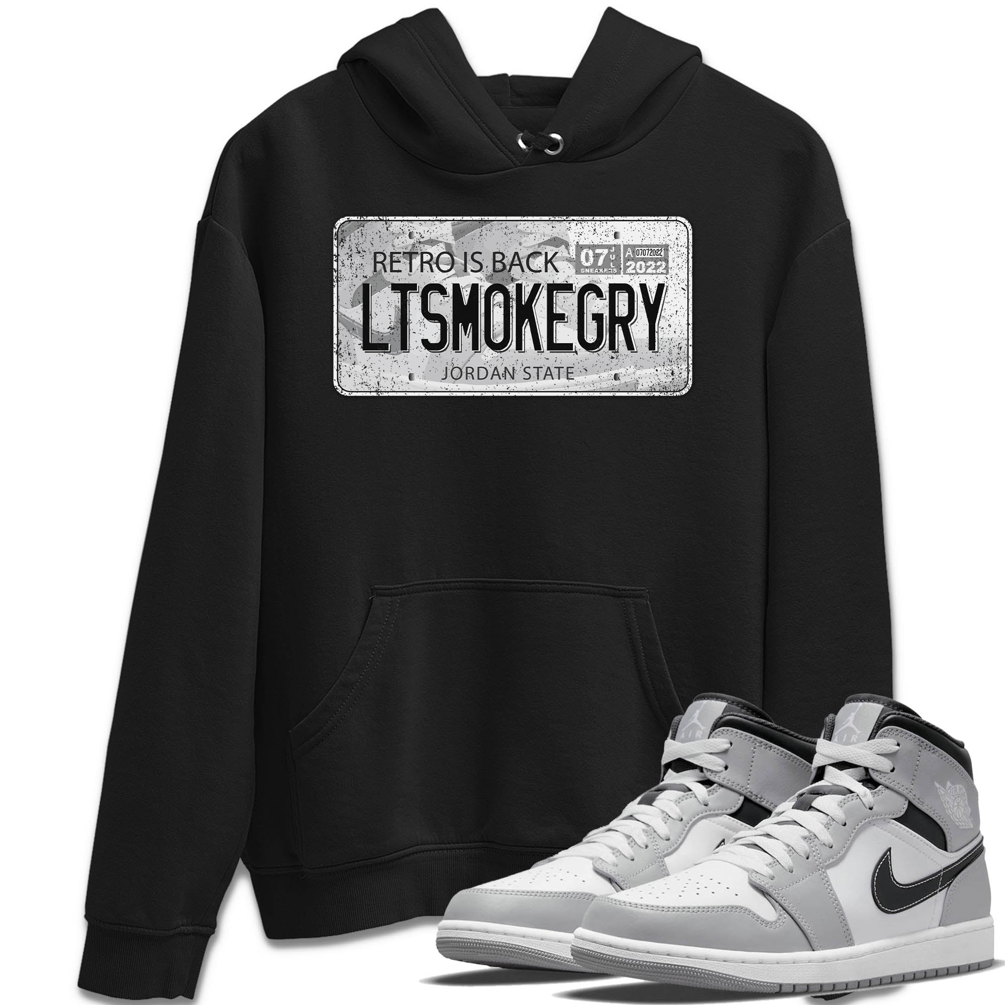 Jordan 1 Light Smoke Grey Sneaker Matching T-Shirt Jordan Plate Sneaker Tees Jordan 1 Light Smoke Grey Sneaker Release Tees Crew Neck Tees