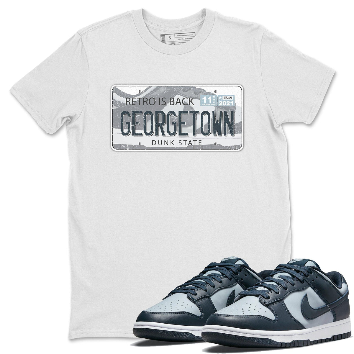 Dunk championship Grey Sneaker Match Tees Jordan Plate Sneaker Tees Dunk championship Grey Jordan to match sneaker T-Shirt Crew Neck Shirts