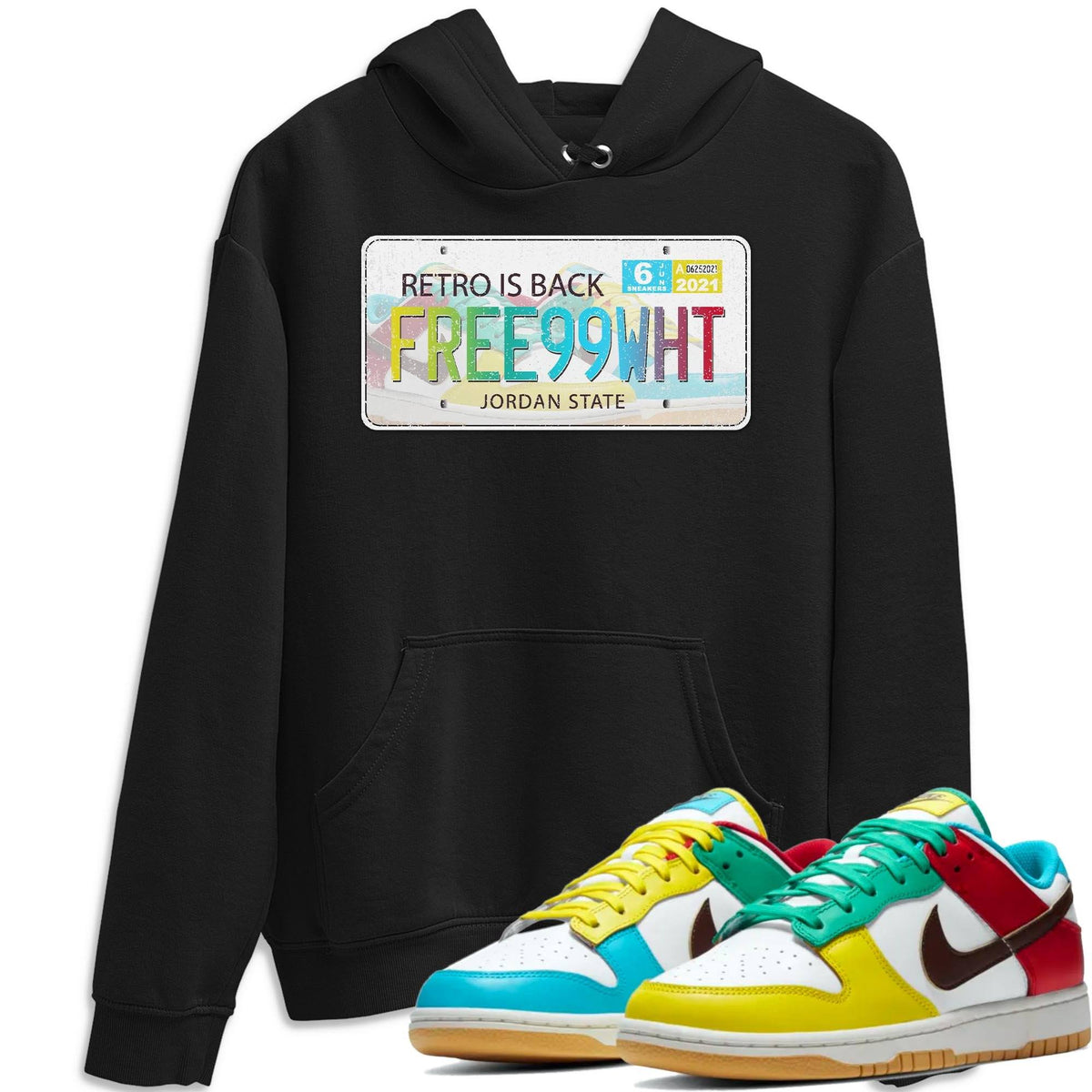 Dunk Free 99 White Sneaker Match Tees Jordan Plate Sneaker Tees Dunk Free 99 White Jordan to match sneaker T-Shirt Crew Neck Shirts