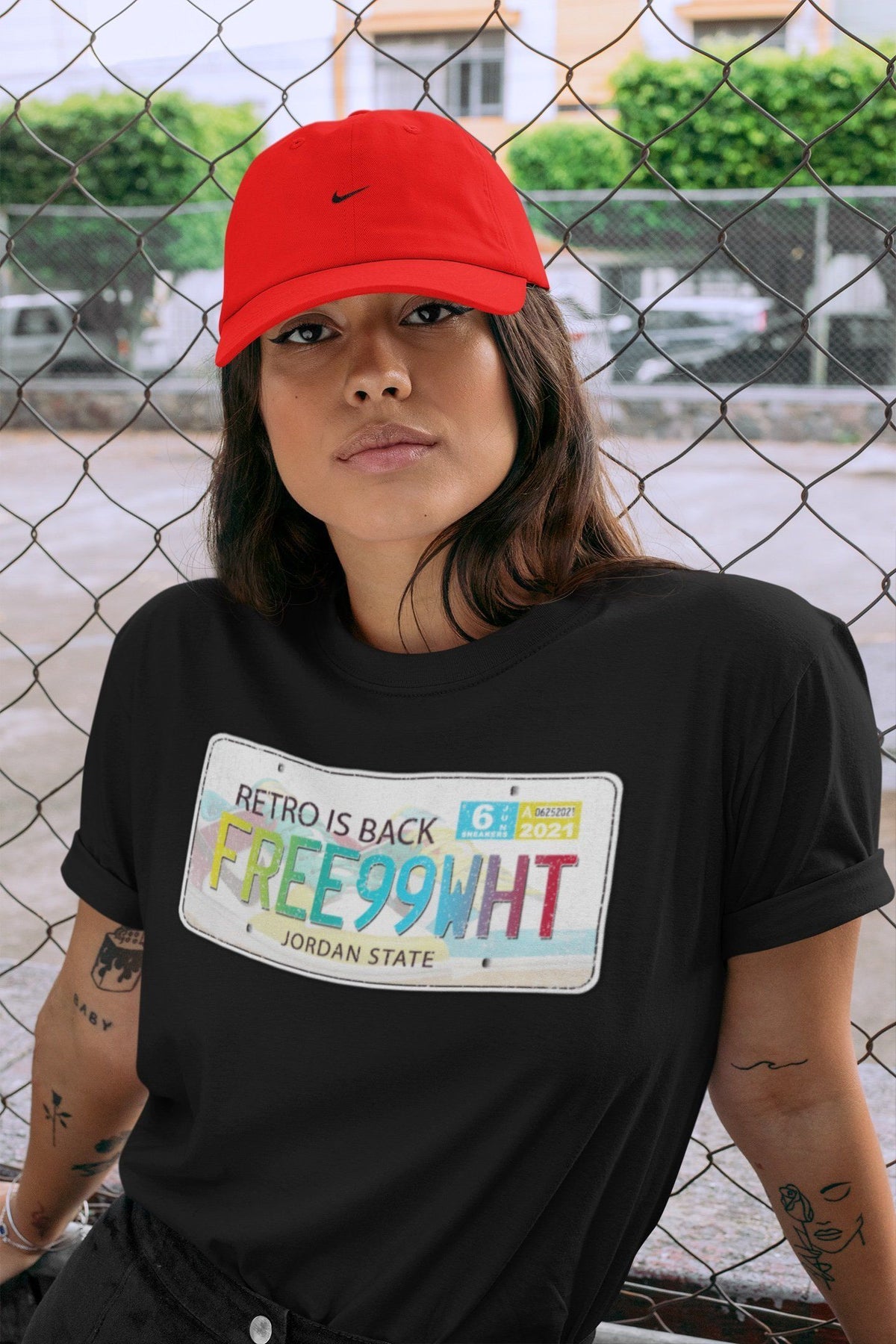 Dunk Free 99 White Sneaker Match Tees Jordan Plate Sneaker Tees Dunk Free 99 White Jordan to match sneaker T-Shirt Crew Neck Shirts