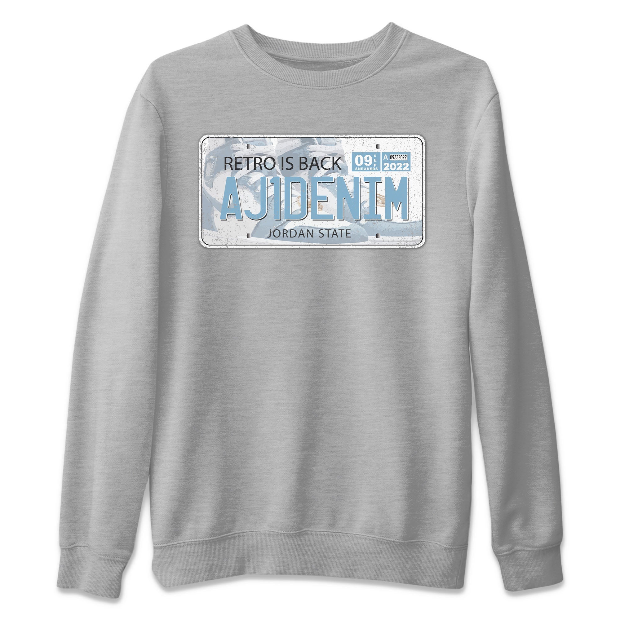 Jordan 1 Denim Sneaker Matching T-Shirt Jordan Plate Sneaker Tees Jordan 1 Denim Sneaker Release Tees Crew Neck Tees