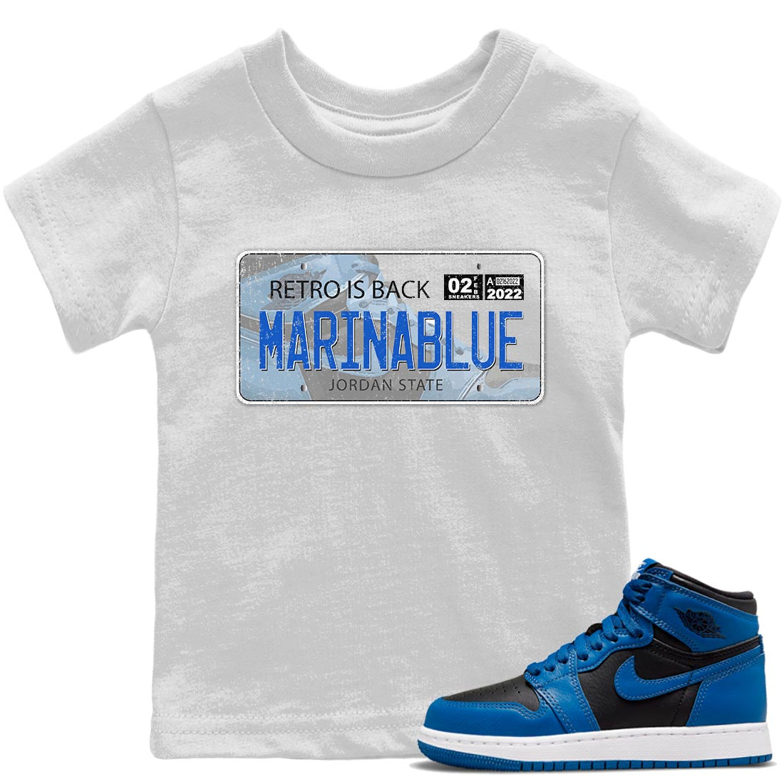 Jordan 1 Dark Marina Blue Sneaker Matching T-Shirt Jordan Plate Sneaker Tees Jordan 1 Dark Marina Blue Sneaker Release Tees Kids Shirts