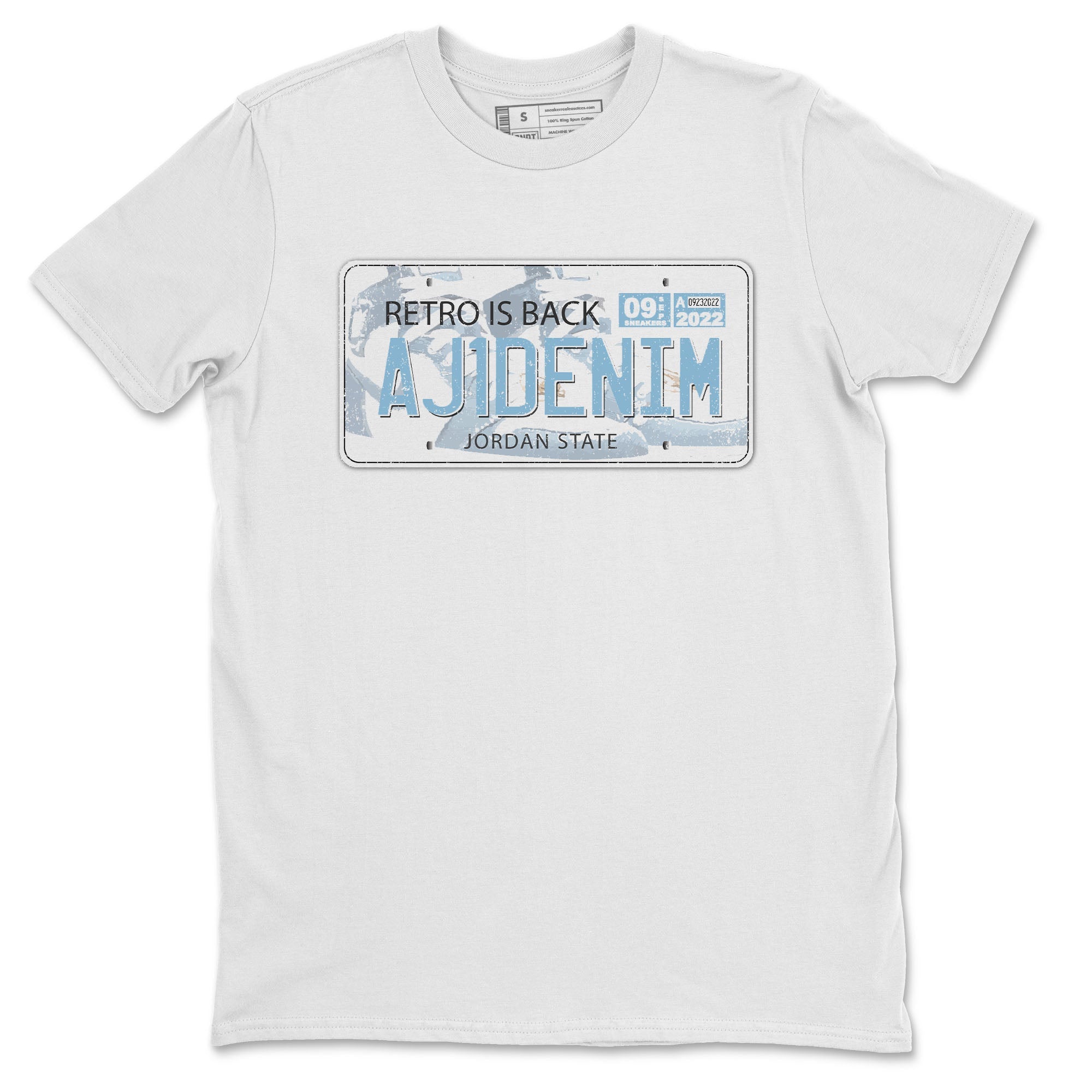 Jordan 1 Denim Sneaker Matching T-Shirt Jordan Plate Sneaker Tees Jordan 1 Denim Sneaker Release Tees Crew Neck Tees