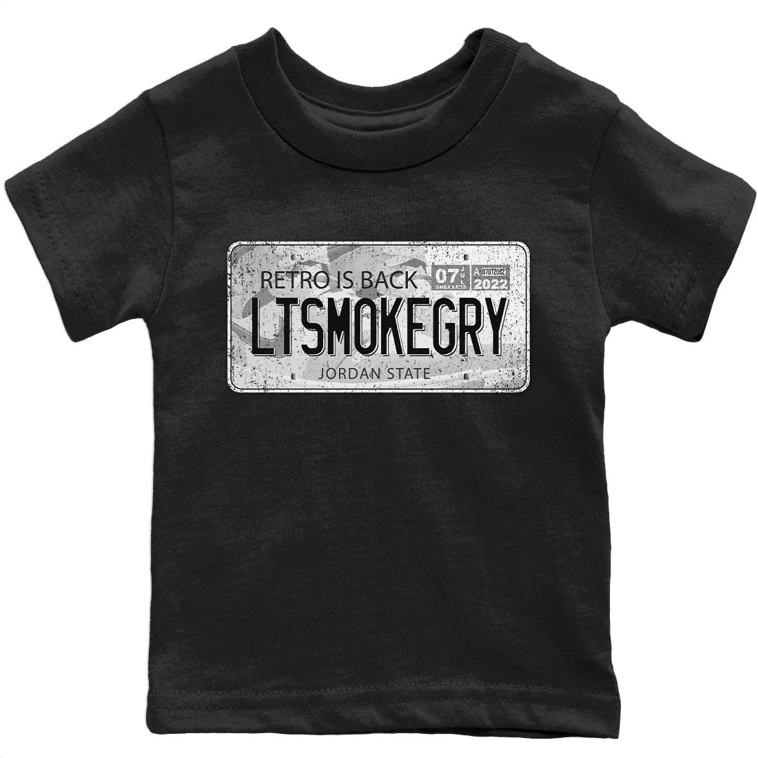 Jordan 1 Light Smoke Grey Sneaker Matching T-Shirt Jordan Plate Sneaker Tees Jordan 1 Light Smoke Grey Sneaker Release Tees Kids Shirts