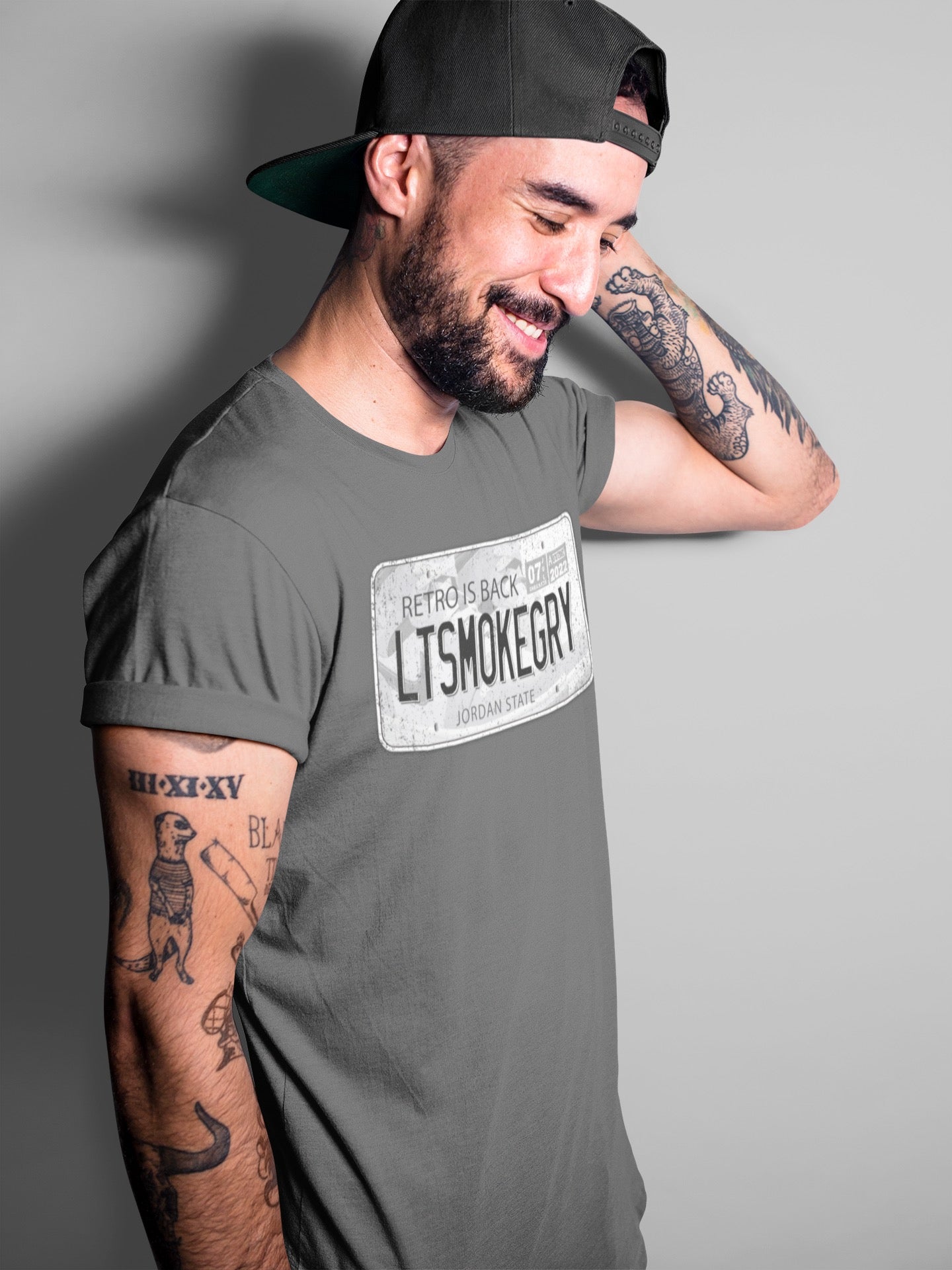 Jordan 1 Light Smoke Grey Sneaker Matching T-Shirt Jordan Plate Sneaker Tees Jordan 1 Light Smoke Grey Sneaker Release Tees Crew Neck Tees