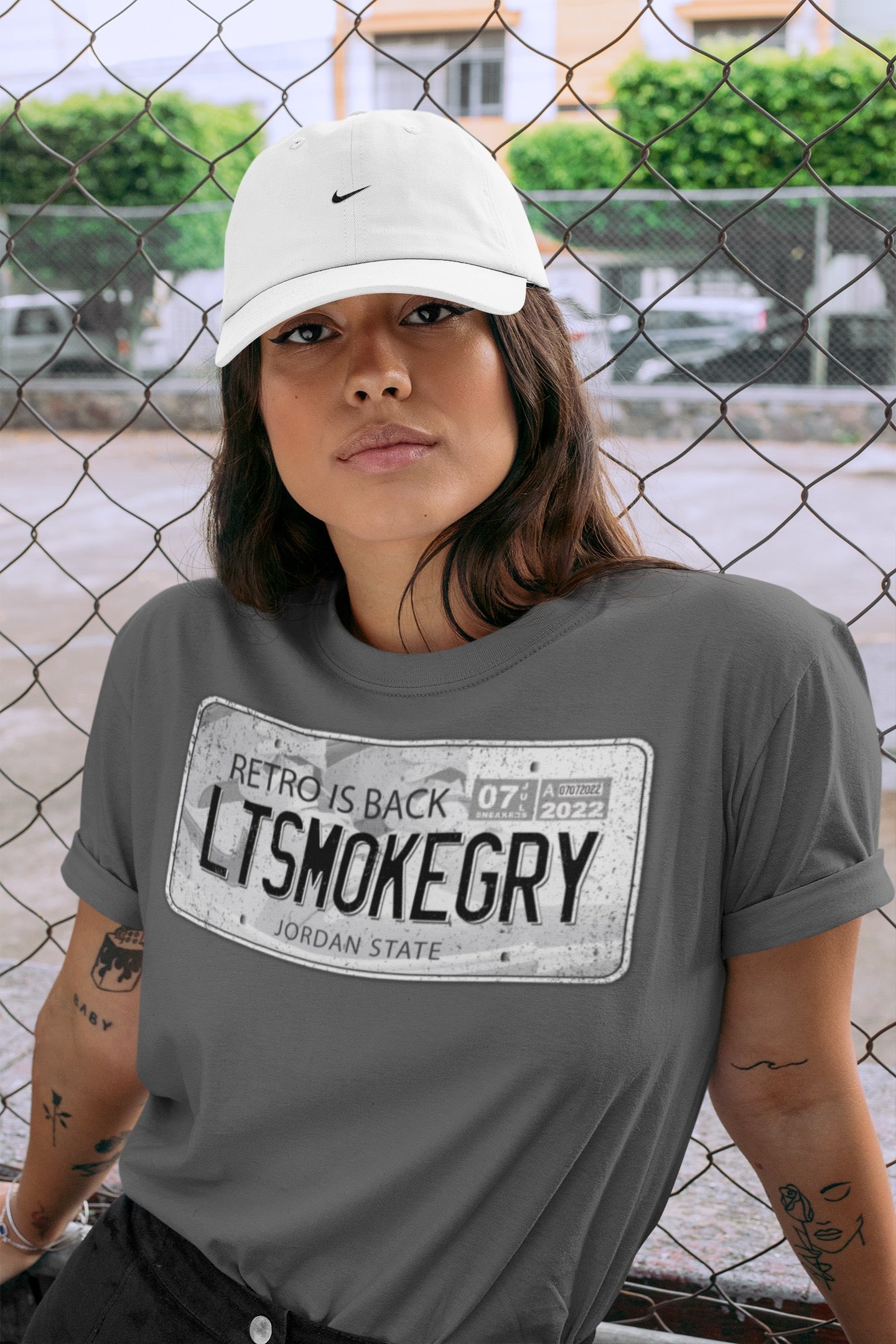 Jordan 1 Light Smoke Grey Sneaker Matching T-Shirt Jordan Plate Sneaker Tees Jordan 1 Light Smoke Grey Sneaker Release Tees Crew Neck Tees