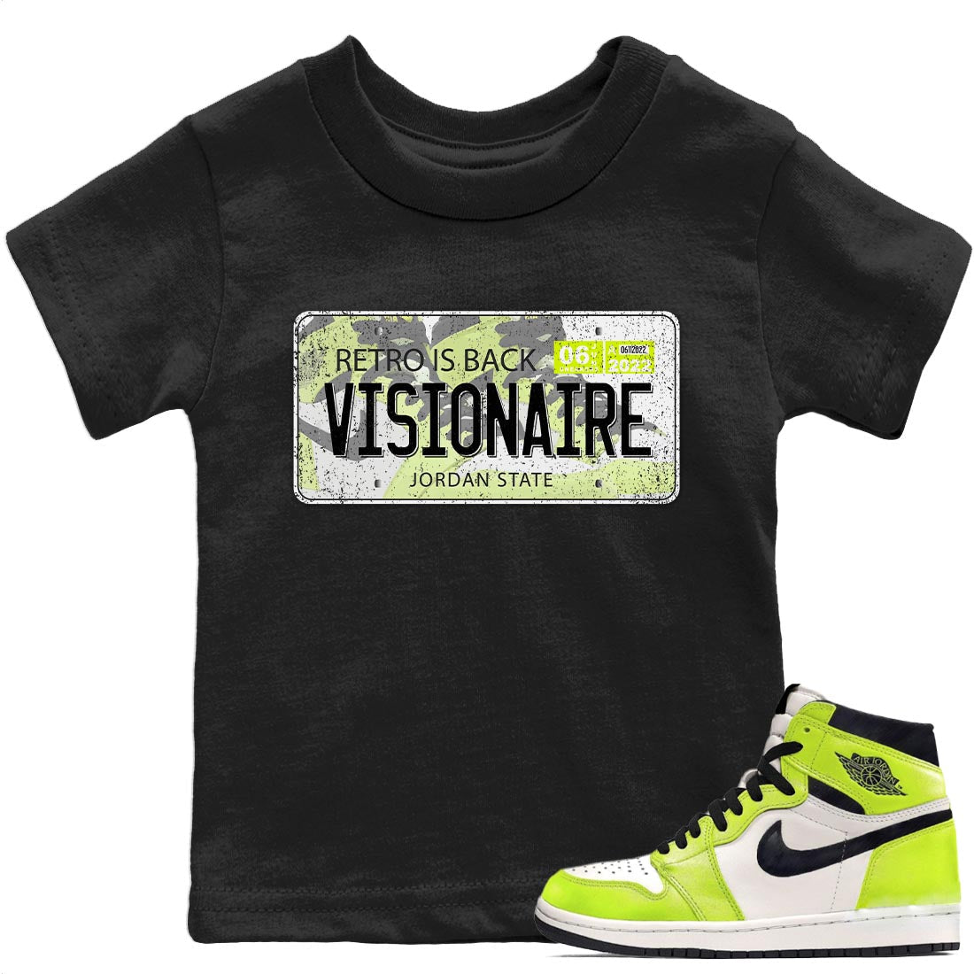 Jordan 1 Visionaire Sneaker Matching T-Shirt Jordan Plate Sneaker Tees Jordan 1 Visionaire Sneaker Release Tees Kids Shirts