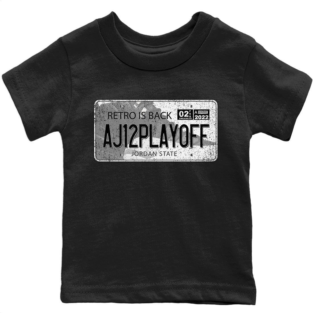 Jordan 12 Playoffs Sneaker Matching T-Shirt Jordan Plate Sneaker Tees Jordan 12 Playoffs Sneaker Release Tees Kids Shirts