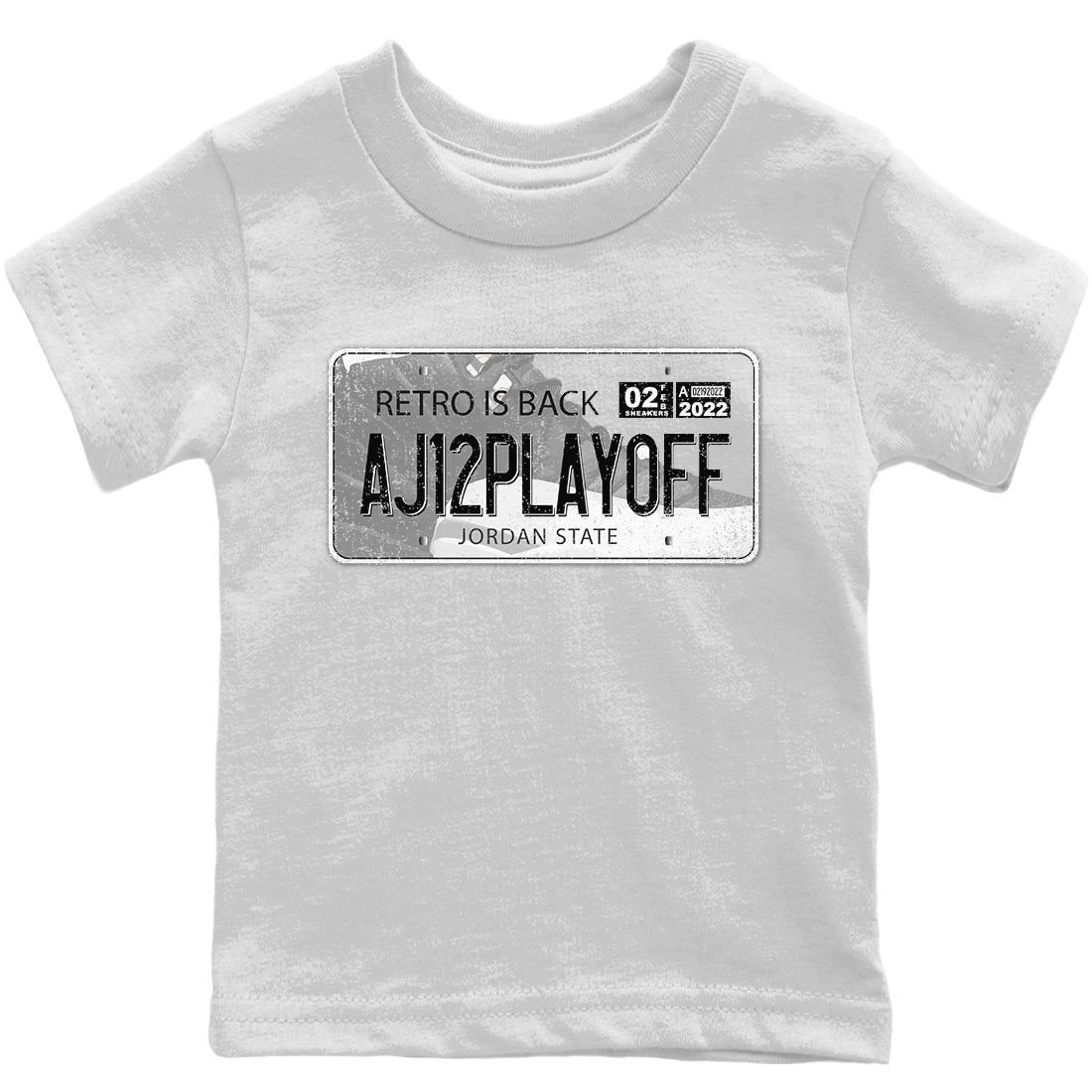 Jordan 12 Playoffs Sneaker Matching T-Shirt Jordan Plate Sneaker Tees Jordan 12 Playoffs Sneaker Release Tees Kids Shirts