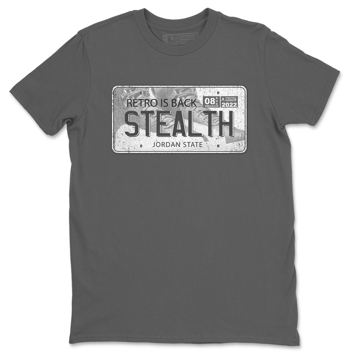 Jordan 12 Stealth Sneaker Matching T-Shirt Jordan Plate Sneaker Tees Jordan 12 Stealth Sneaker Release Tees Crew Neck Tees