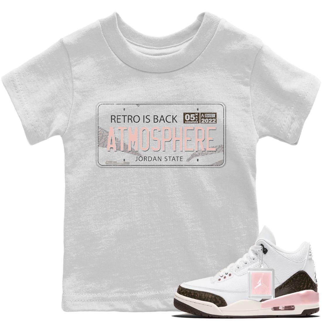 Jordan 3 Atmosphere Sneaker Matching T-Shirt Jordan Plate Sneaker Tees Jordan 3 Atmosphere Sneaker Release Tees Kids Shirts
