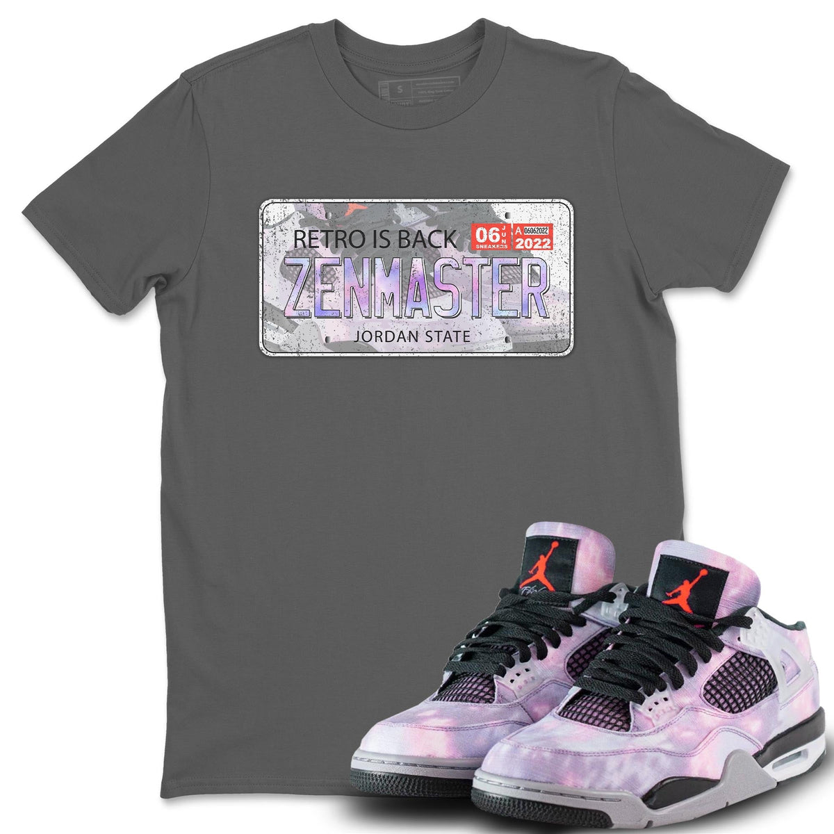 Jordan 4 Zen Master Sneaker Matching T-Shirt Jordan Plate Sneaker Tees Jordan 4 Zen Master Sneaker Release Tees Crew Neck Tees