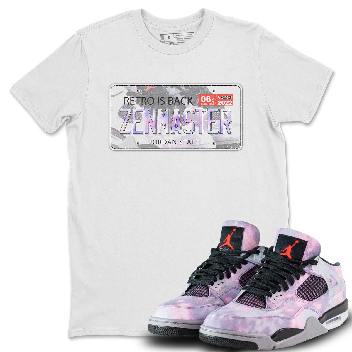 Jordan 4 Zen Master Sneaker Matching T-Shirt Jordan Plate Sneaker Tees Jordan 4 Zen Master Sneaker Release Tees Crew Neck Tees
