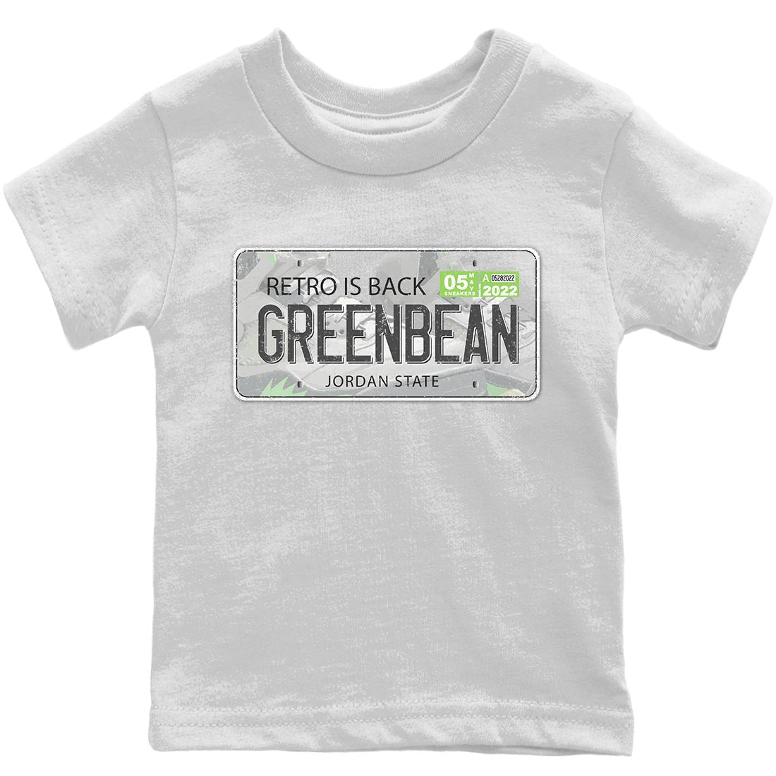 Jordan 5 Green Bean Sneaker Matching T-Shirt Jordan Plate Sneaker Tees Jordan 5 Green Bean Sneaker Release Tees Kids Shirts