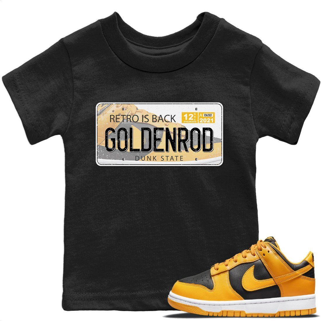 Dunk Championship Goldenrod Sneaker Match Tees Jordan Plate Sneaker Tees Dunk Championship Goldenrod Jordan to match sneaker T-Shirt Kids Shirts