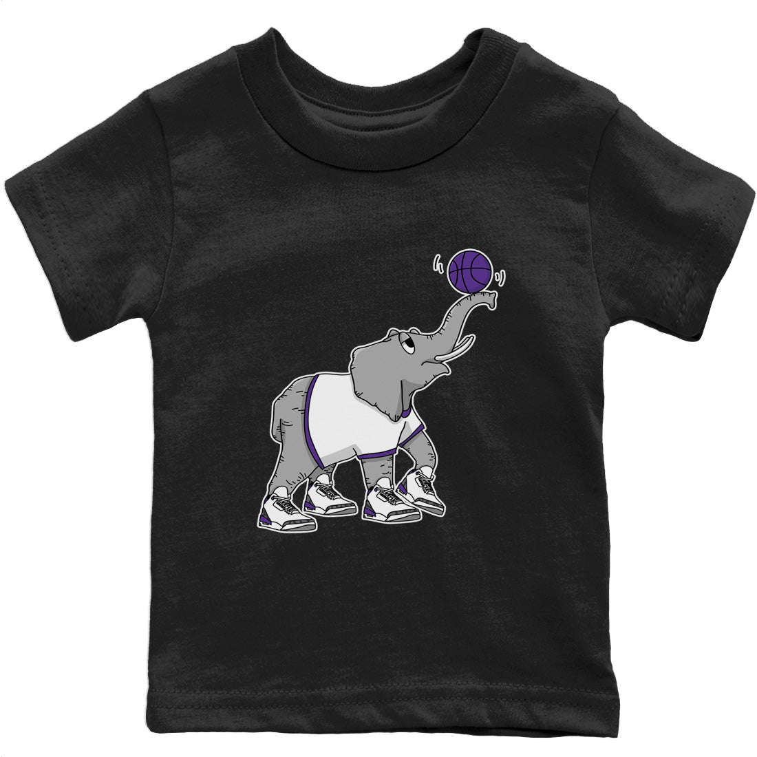 Jordan 3 Dark Iris Sneaker Matching T-Shirt Juggling Elephant Sneaker Tees Jordan 3 Dark Iris Sneaker Release Tees Kids Shirts