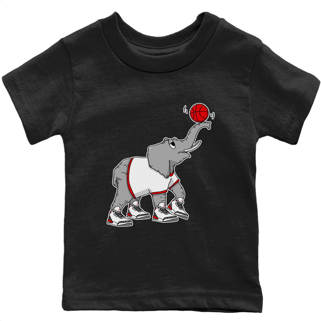 Jordan 3 Fire Red Sneaker Matching T-Shirt Juggling Elephant Sneaker Tees Jordan 3 Fire Red Sneaker Release Tees Kids Shirts