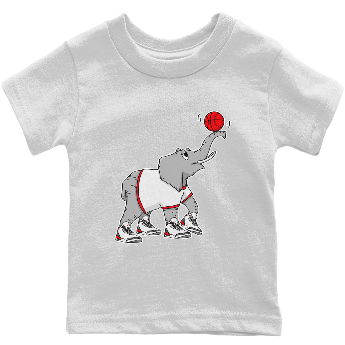 Jordan 3 Fire Red Sneaker Matching T-Shirt Juggling Elephant Sneaker Tees Jordan 3 Fire Red Sneaker Release Tees Kids Shirts