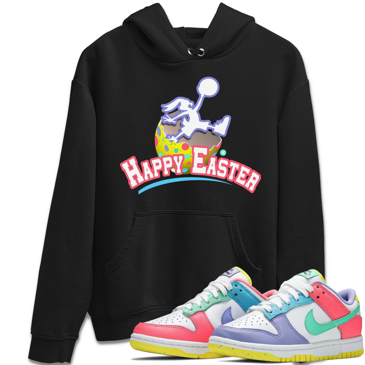 Dunk Easter Candy Sneaker Match Tees Jumpman Bunny Streetwear Sneaker Shirt Holiday Easter T-Shirt Sneaker Release Tees Unisex Shirts Black 1