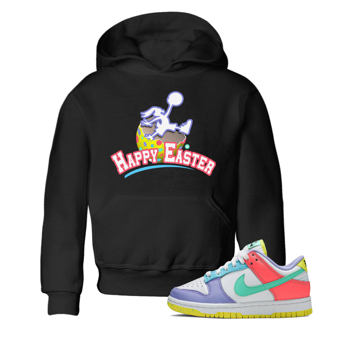 Dunk Easter Candy Jumpman Bunny Baby and Kids Streetwear Sneaker Shirt Holiday Easter T-Shirt Kids Streetwear Sneaker Shirt Washing and Care Tip