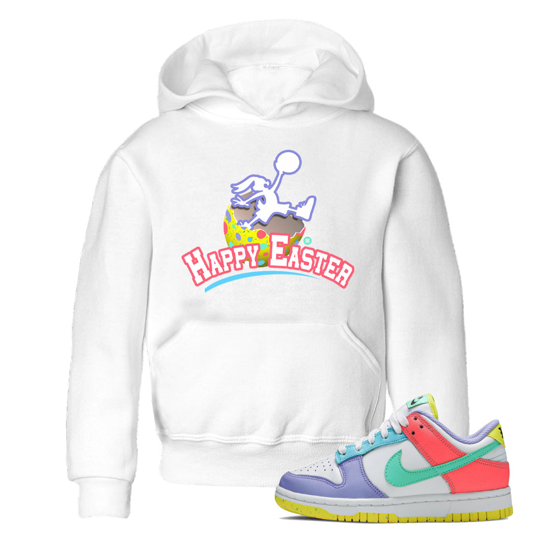 Dunk Easter Candy Sneaker Match Tees Jumpman Bunny Streetwear Sneaker Shirt Holiday Easter T-Shirt Sneaker Release Tees Kids Shirts White 1