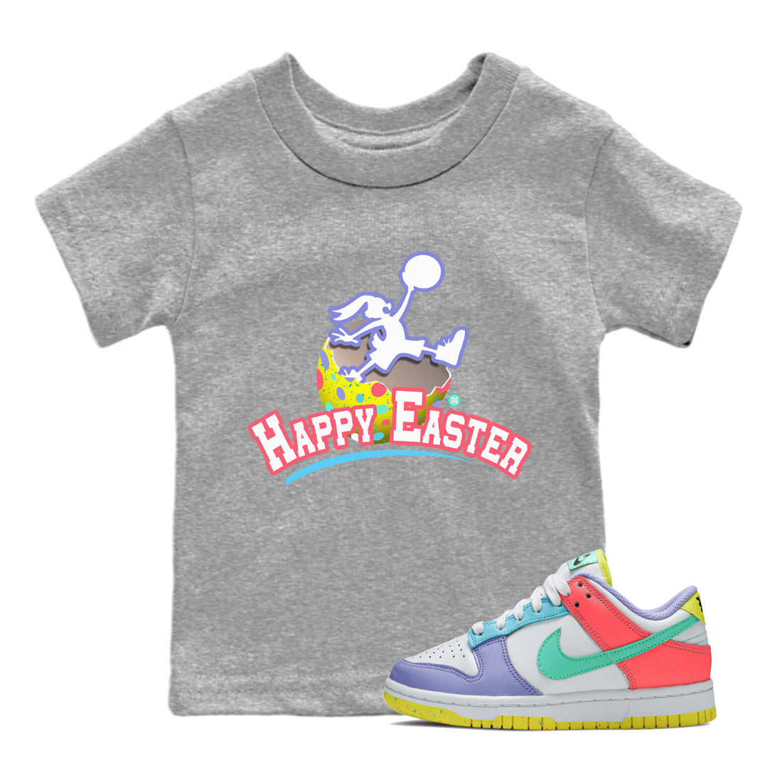 Dunk Easter Candy Jumpman Bunny Baby and Kids Streetwear Sneaker Shirt Holiday Easter T-Shirt Kids Streetwear Sneaker Shirt Size Chart