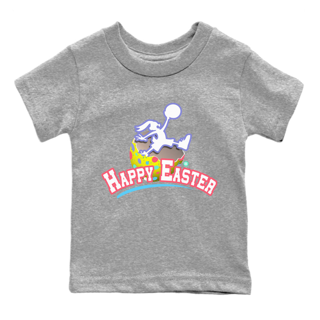 Dunk Easter Candy Sneaker Match Tees Jumpman Bunny Streetwear Sneaker Shirt Holiday Easter T-Shirt Sneaker Release Tees Kids Shirts Heather Grey 2