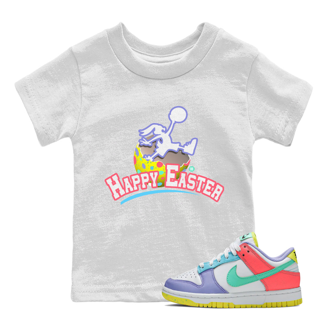 Dunk Easter Candy Sneaker Match Tees Jumpman Bunny Streetwear Sneaker Shirt Holiday Easter T-Shirt Sneaker Release Tees Kids Shirts White 1