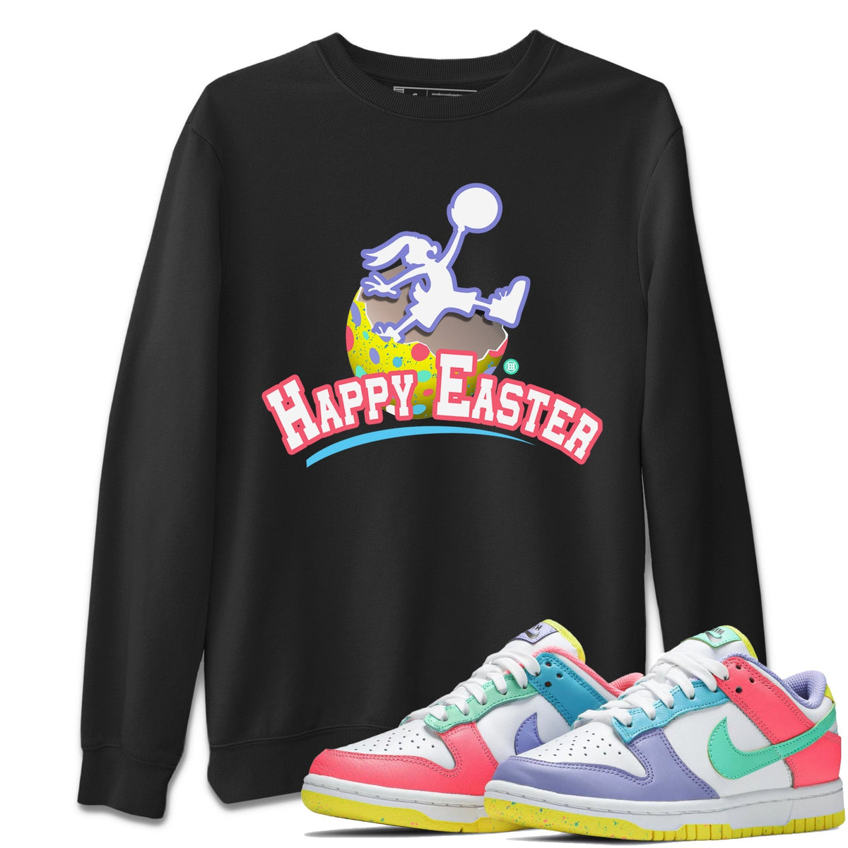 Dunk Easter Candy Jumpman Bunny Crew Neck Streetwear Sneaker Shirt Holiday Easter T-Shirt Sneaker T-Shirts Size Chart