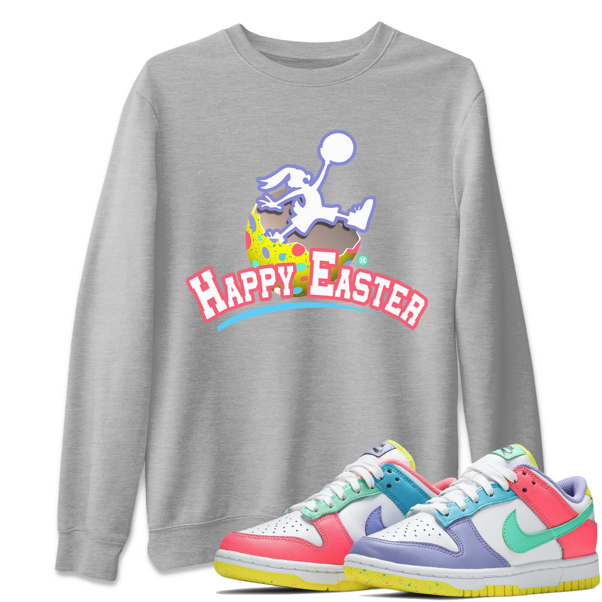 Dunk Easter Candy Jumpman Bunny Crew Neck Streetwear Sneaker Shirt Holiday Easter T-Shirt Sneaker T-Shirts Washing and Care Tip