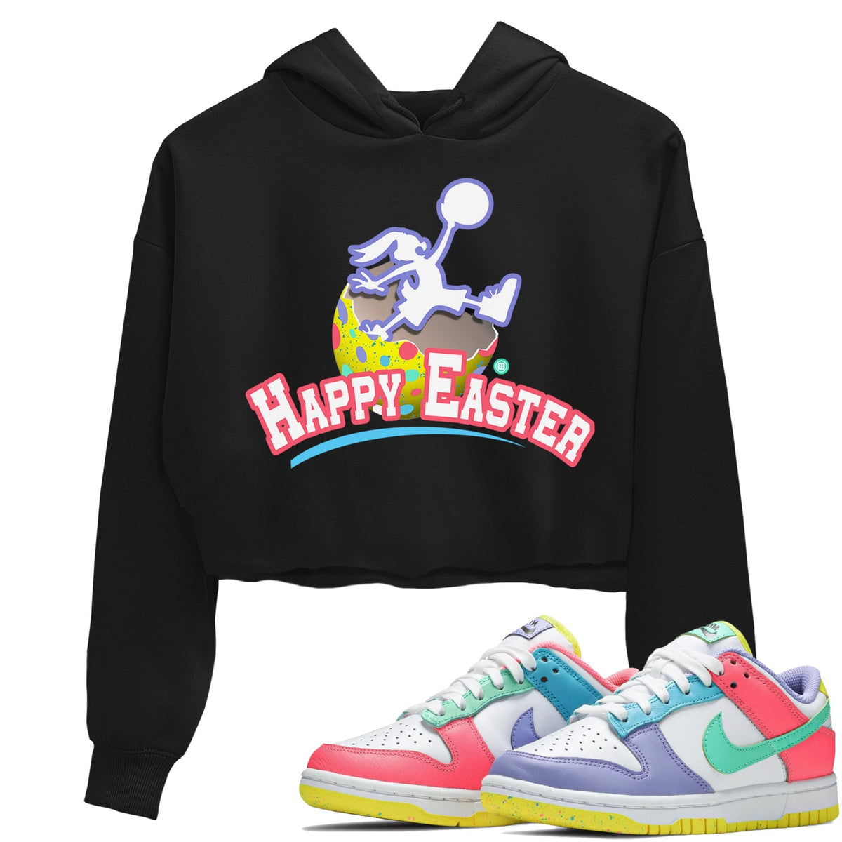 Dunk Easter Candy Sneaker Match Tees Jumpman Bunny Streetwear Sneaker Shirt Holiday Easter T-Shirt Sneaker Release Tees Women's Shirts Black 1