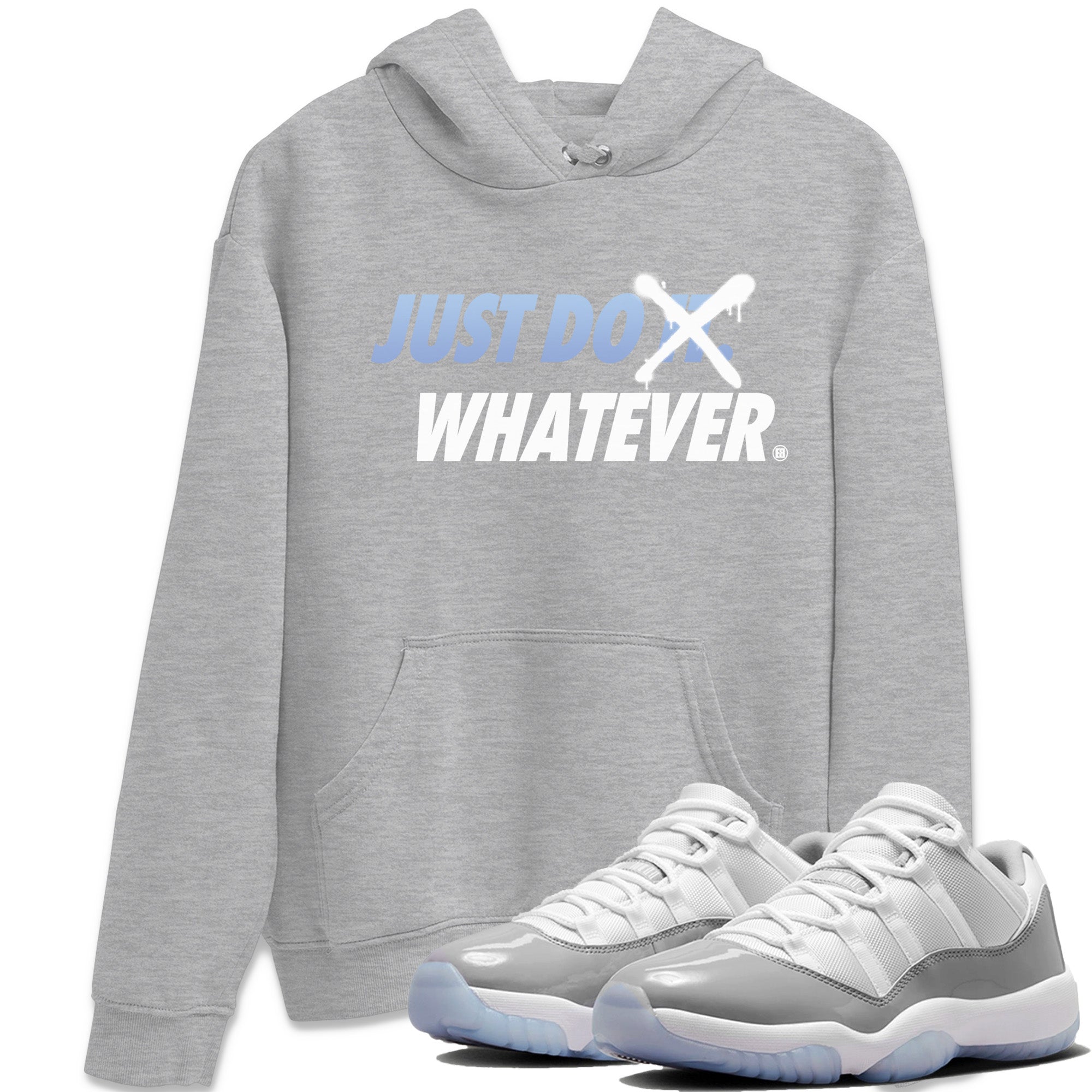 Air Jordan 11 White Cement Sneaker Match Tees Just Do Whatever Streetwear Sneaker Shirt Air Jordan 11 Cement Grey Sneaker Release Tees Unisex Shirts Heather Grey 1