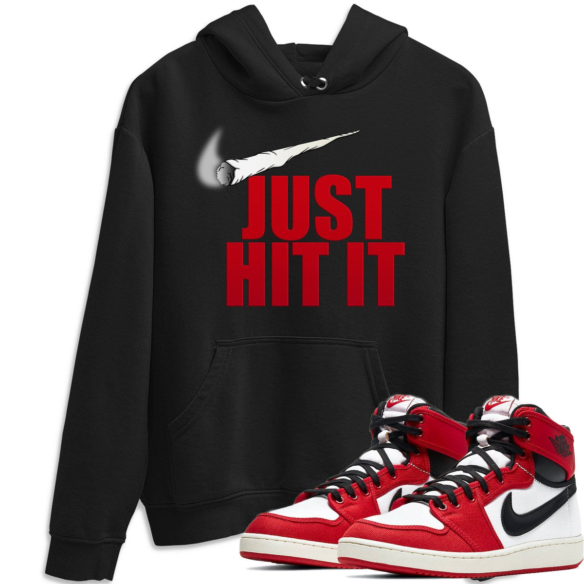 Jordan 1 Chicago Sneaker Matching T-Shirt Just Hit It Sneaker Tees Jordan 1 Chicago Sneaker Release Tees Crew Neck Tees