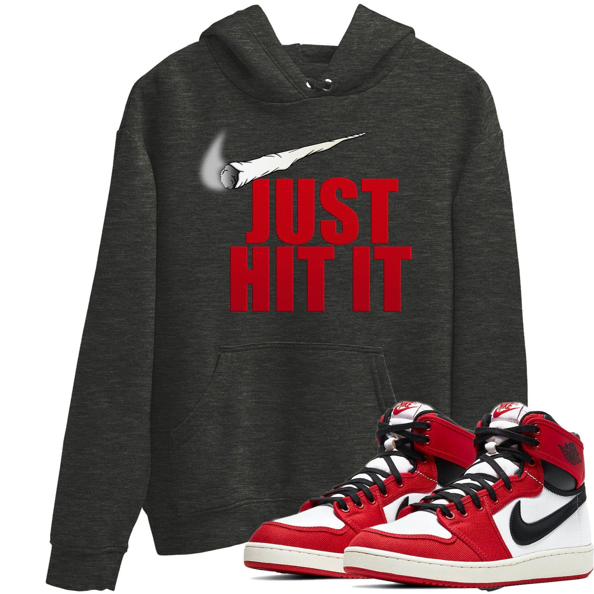 Jordan 1 Chicago Sneaker Matching T-Shirt Just Hit It Sneaker Tees Jordan 1 Chicago Sneaker Release Tees Crew Neck Tees