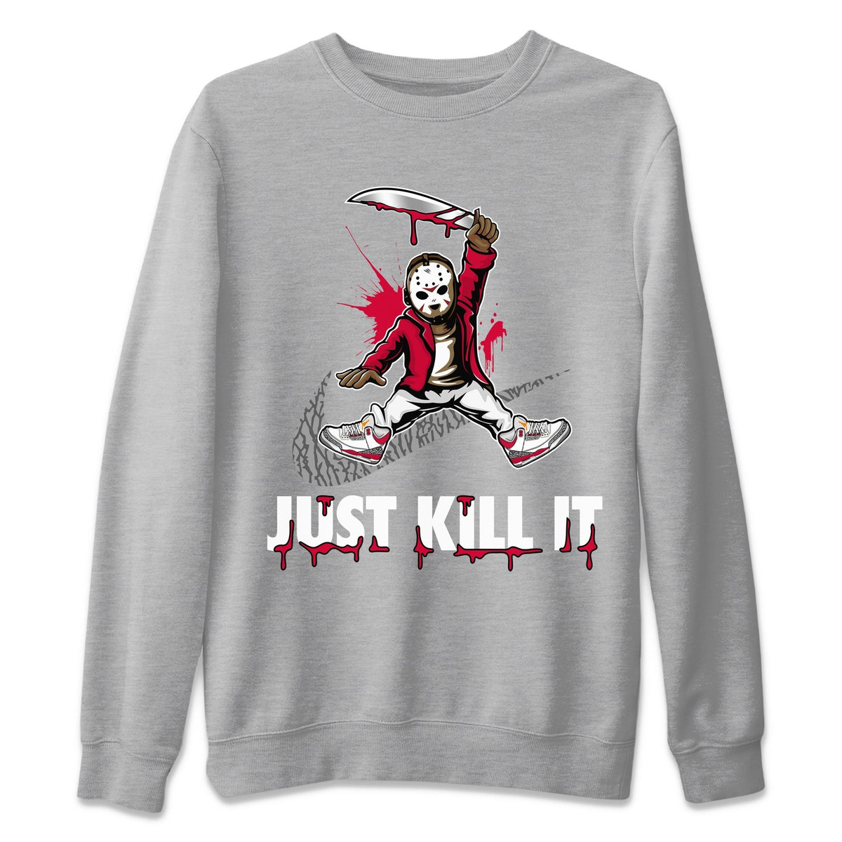 Jordan 3 Cardinal Sneaker Matching T-Shirt Just Kill It Sneaker Tees Jordan 3 Cardinal Sneaker Release Tees Crew Neck Tees